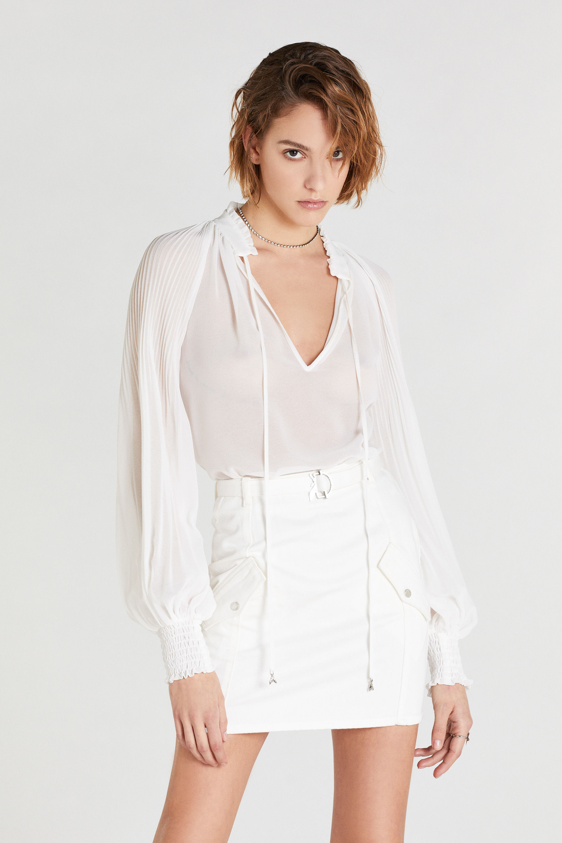 Chemise Longue / Mini-robe Patrizia Pepe - Col Tricoté Prune, Taille 2, Occasion Très Bon état