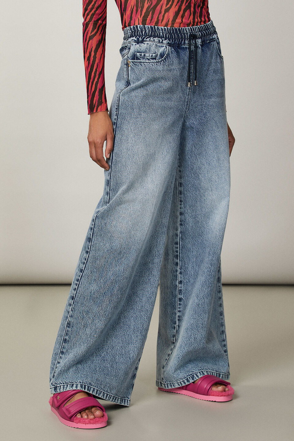 Patrizia Pepe pantaloni bambina vita alta slim panna