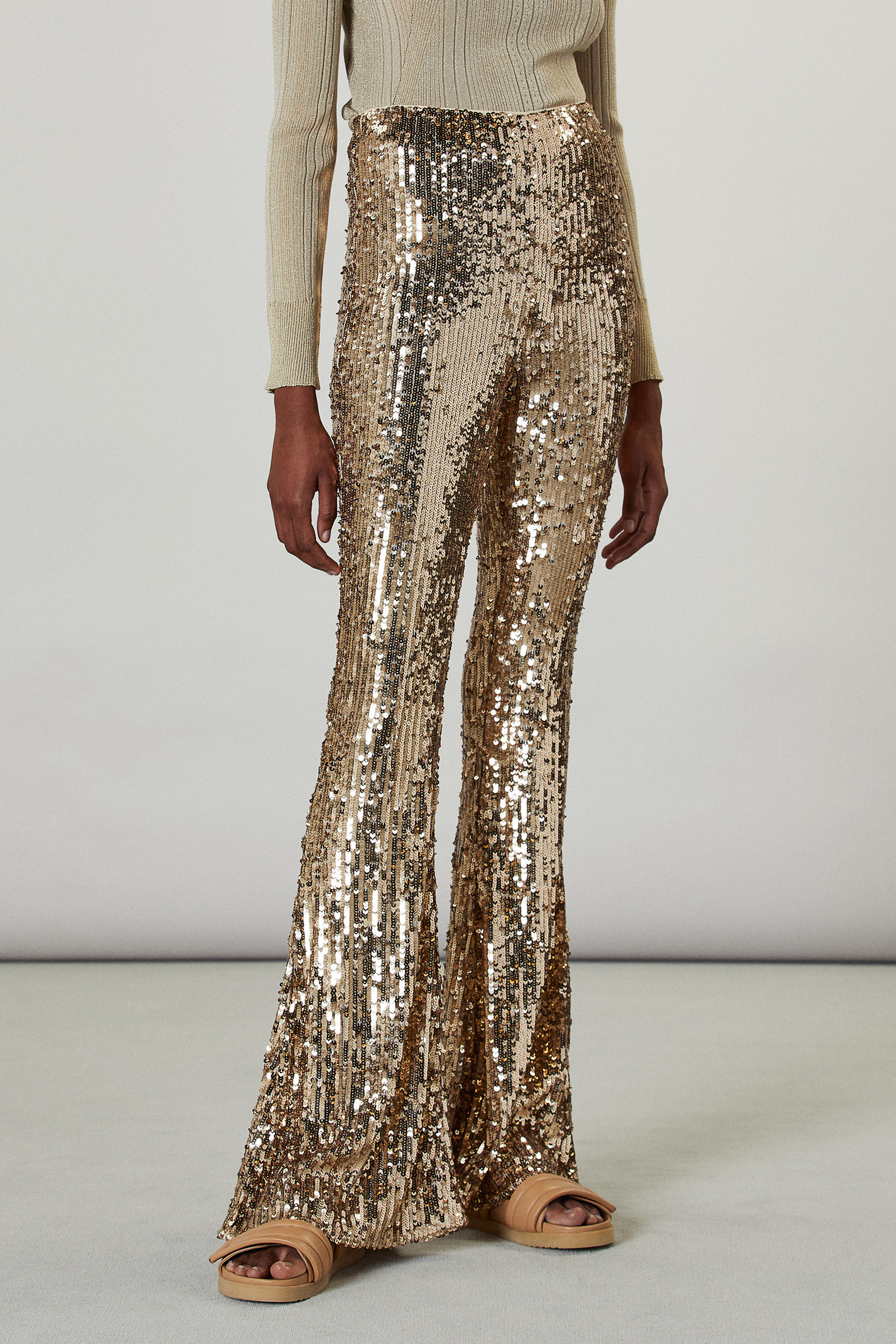 sequin pants wide leg