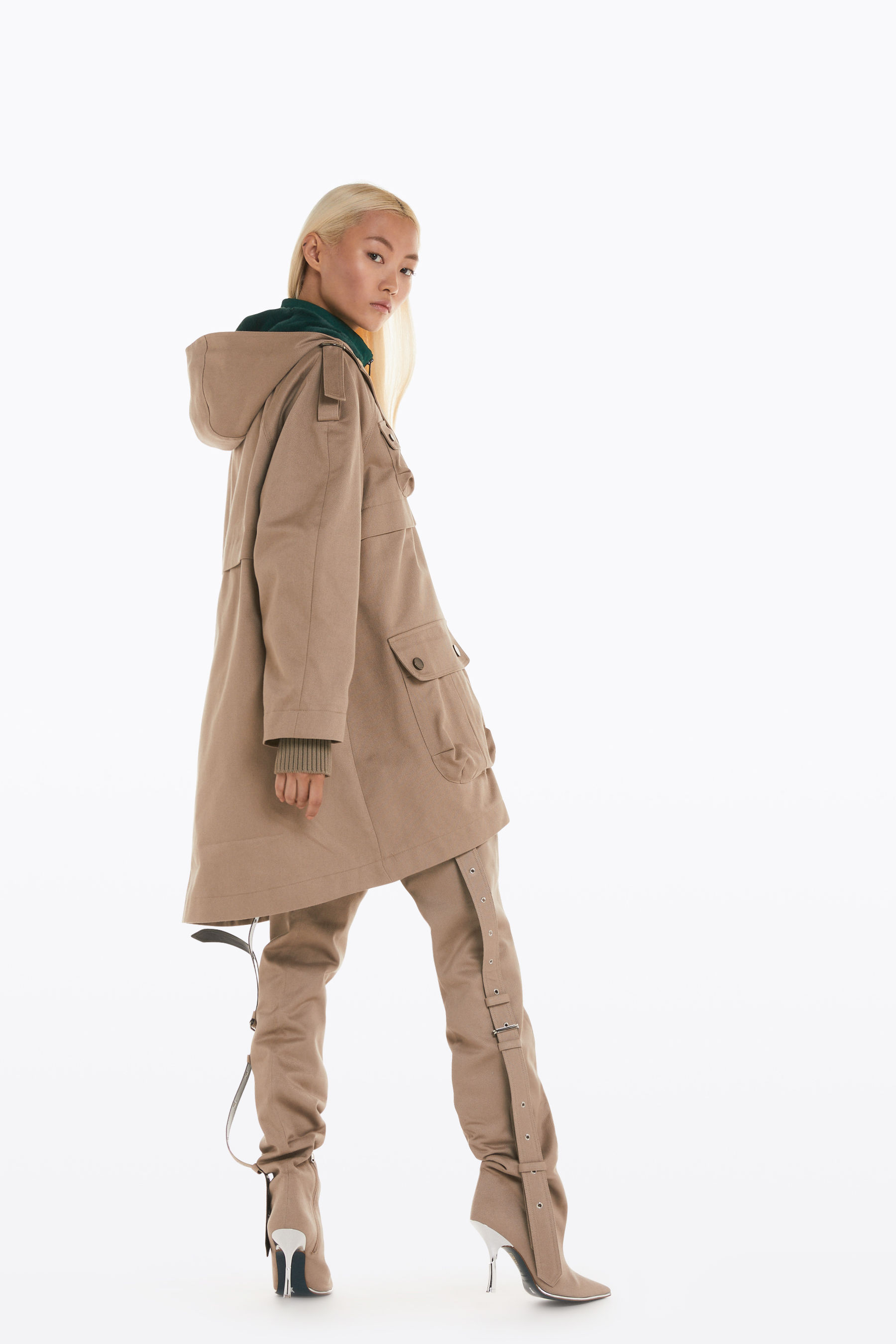 Oversized double-garment parka with 