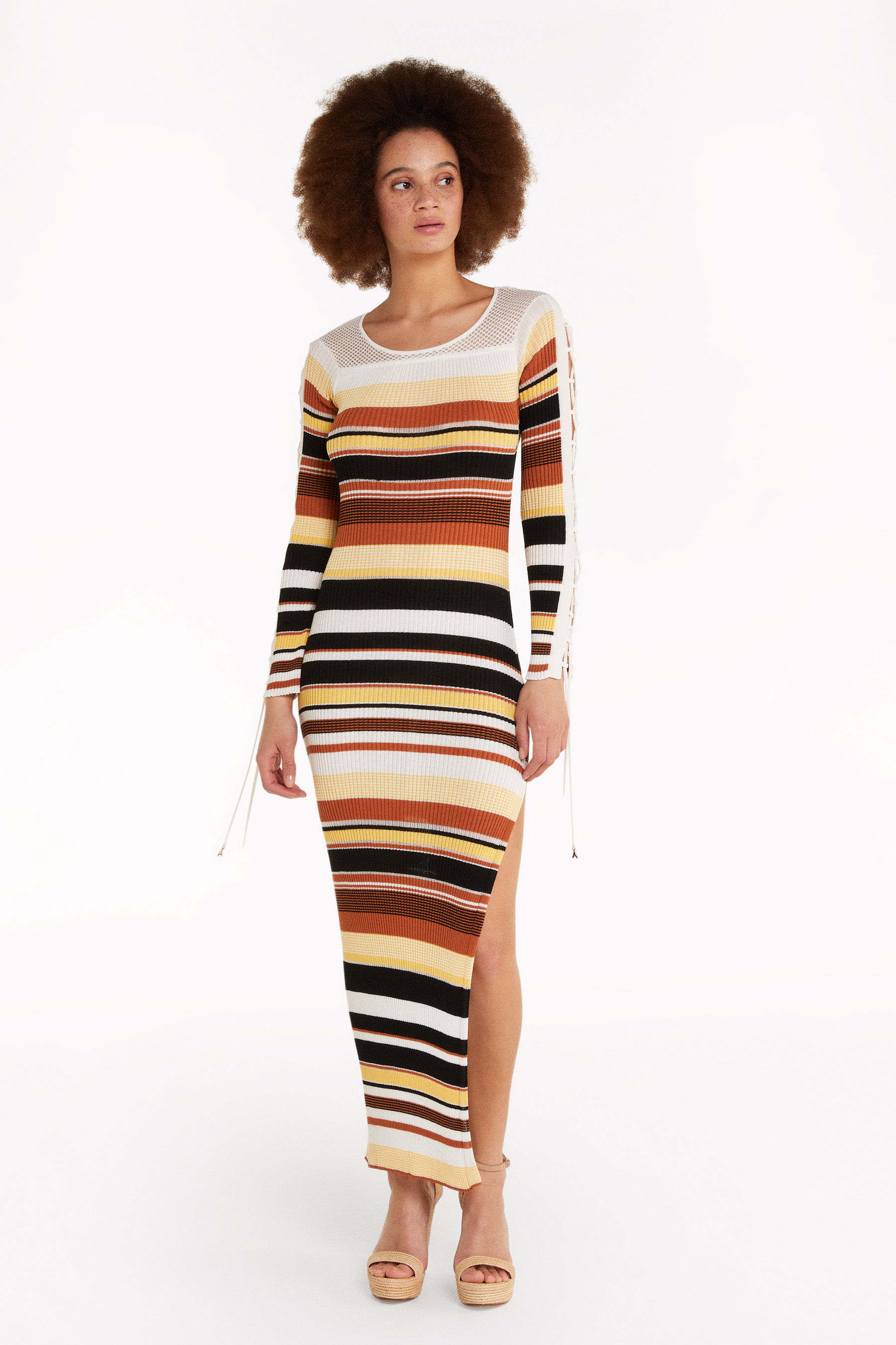 Long dress with woven detail