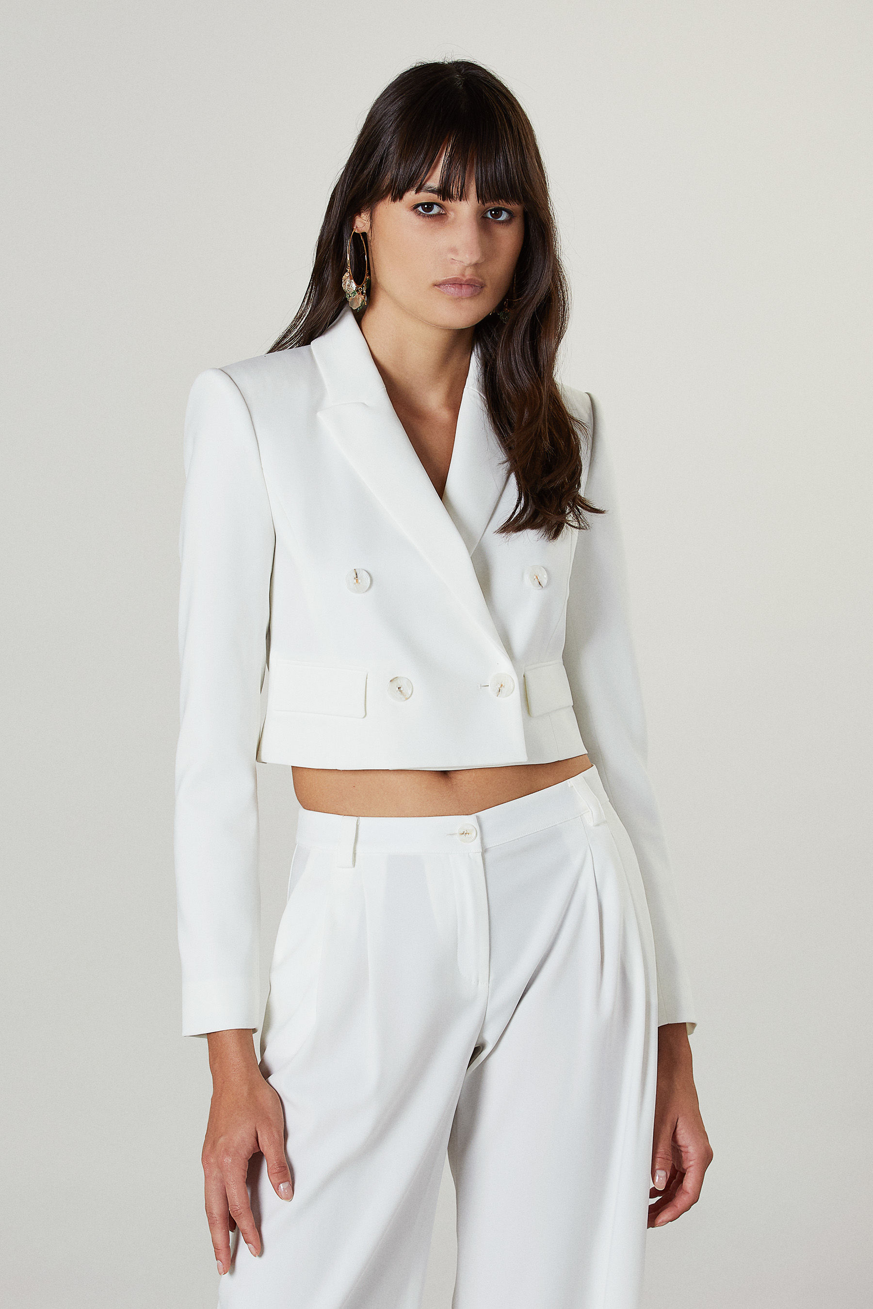 white cropped jacket womens