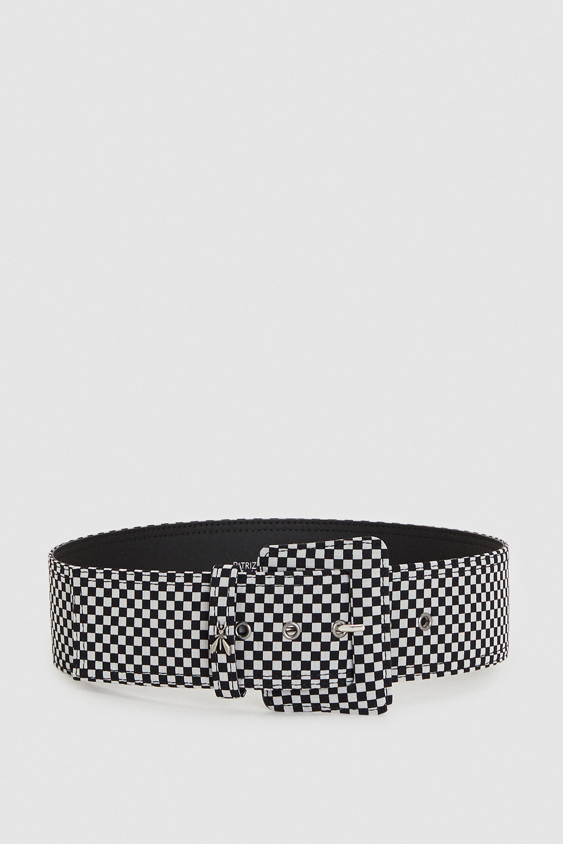 Cintura vita alta tessuto Damier