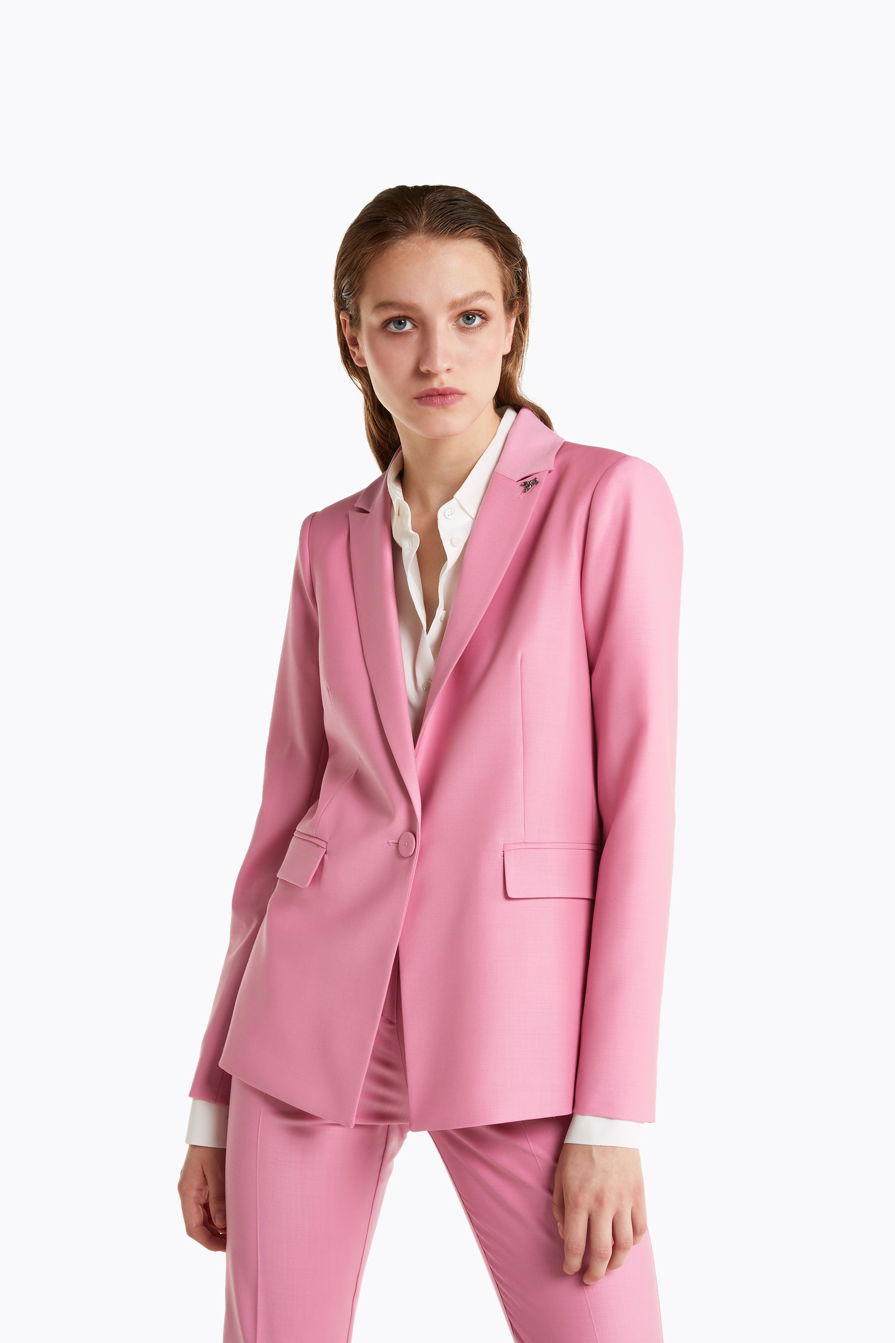 Pink 1-button jacket | Patrizia Pepe