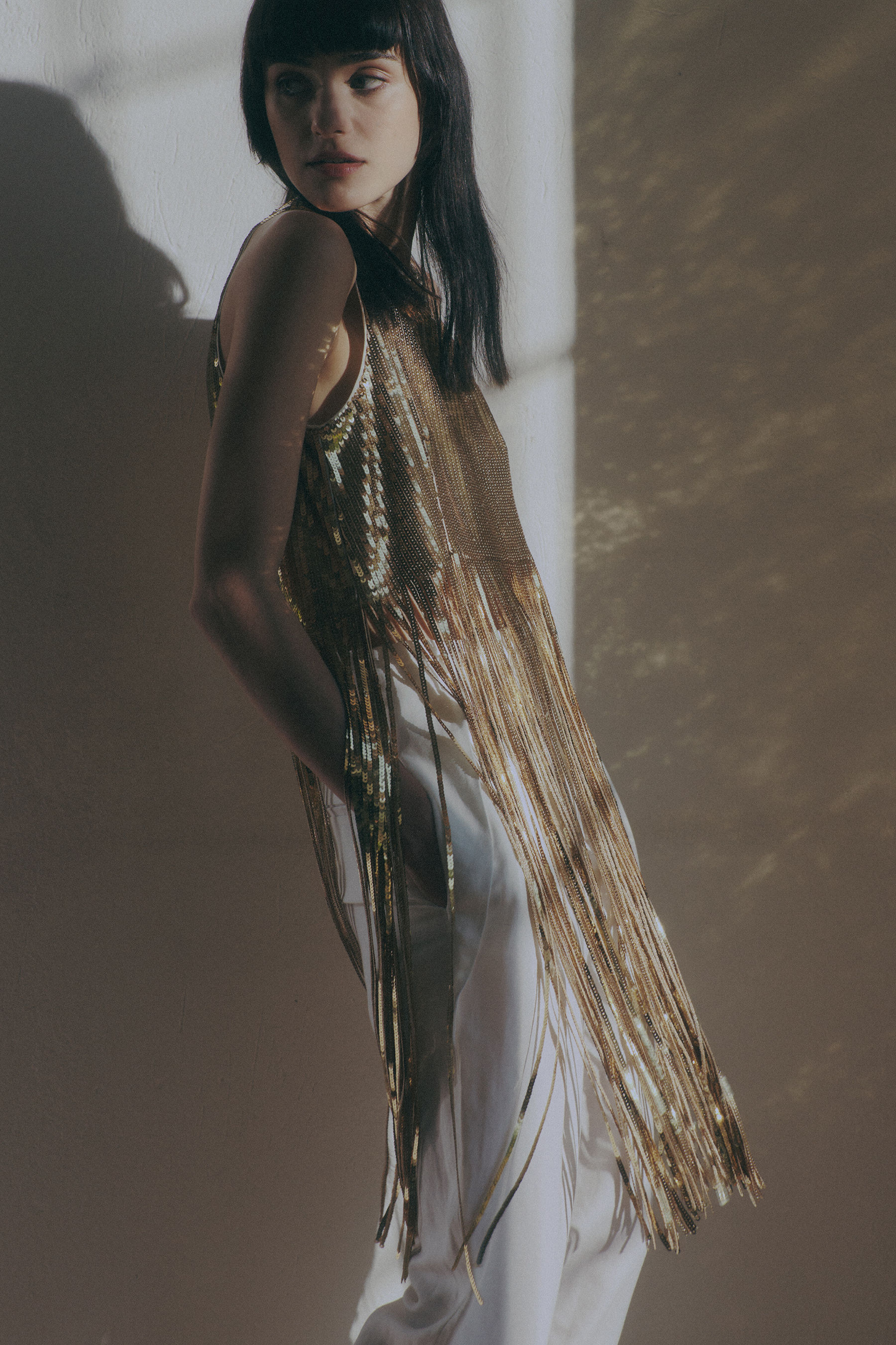 Top con paillettes all over