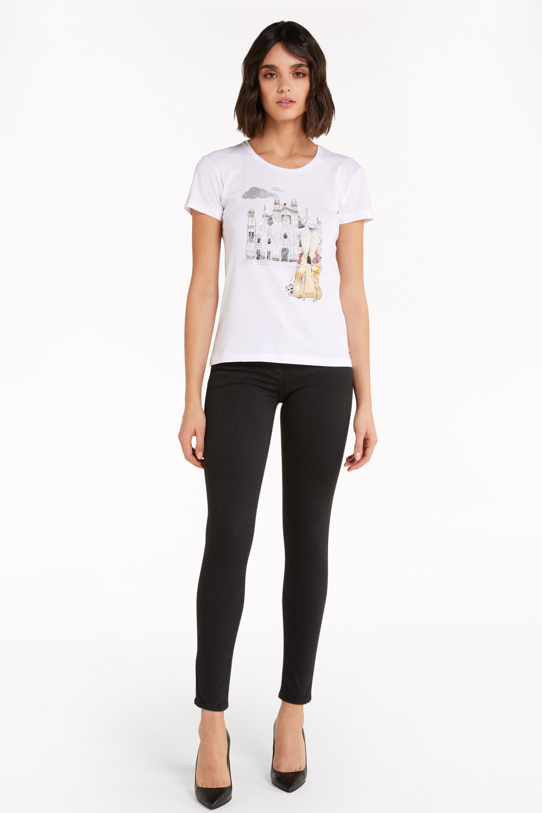 T-shirt Patrizia Pepe con logo in rilievo Bianco | Caposerio