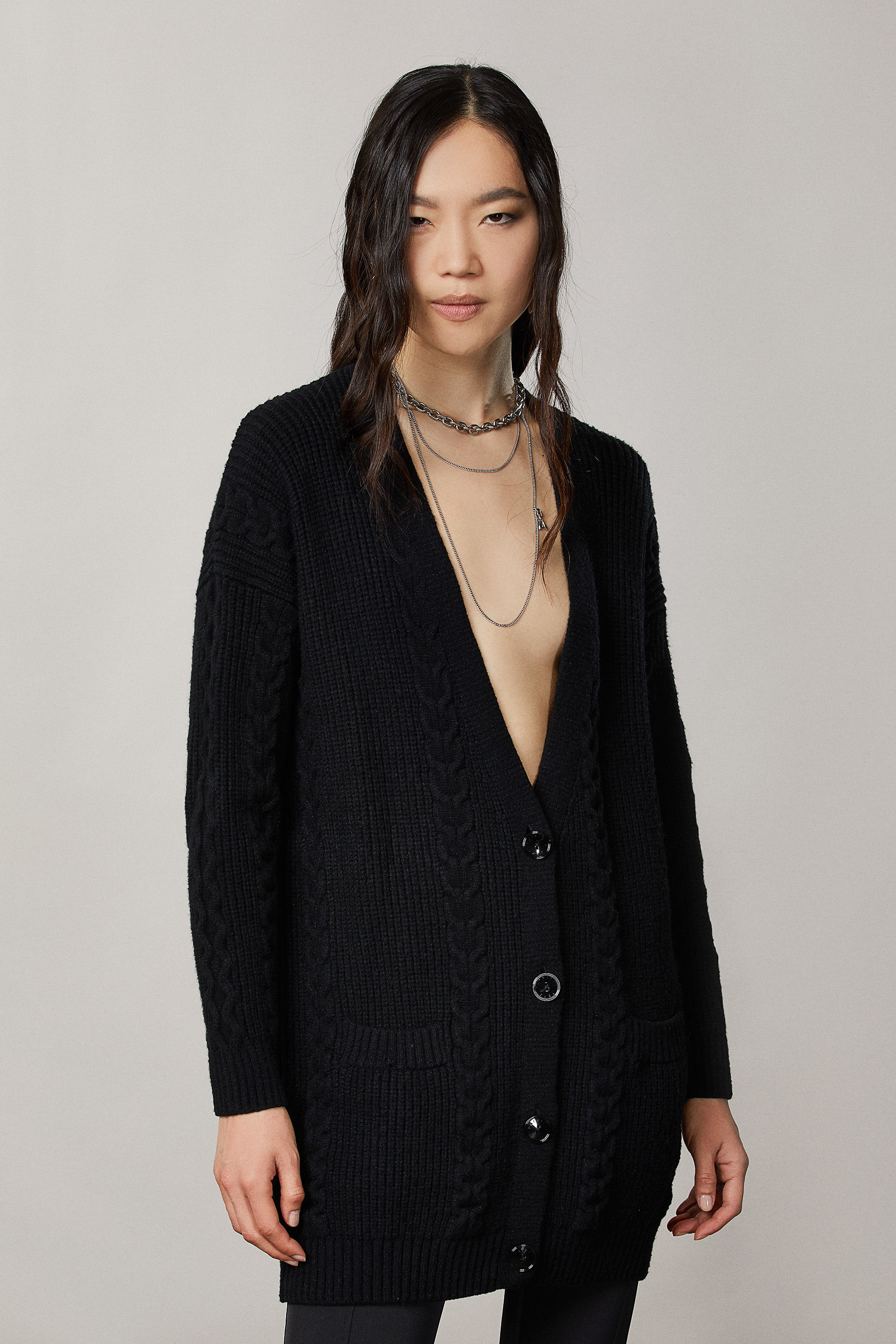 Multi-knit maxi cardigan | Patrizia Pepe