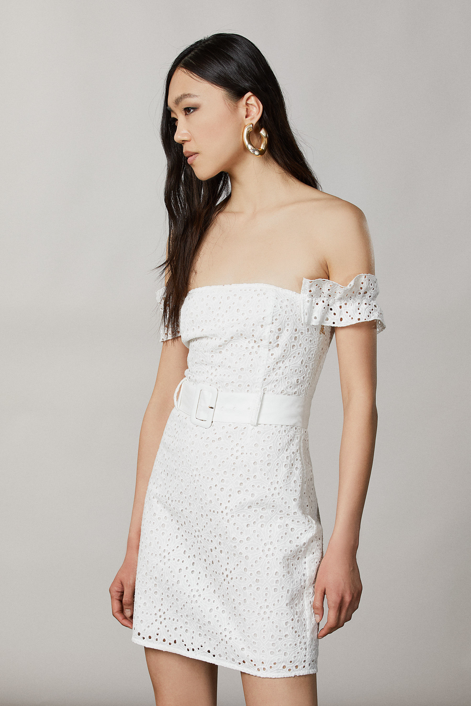 Broderie anglaise sleeveless mini dress 