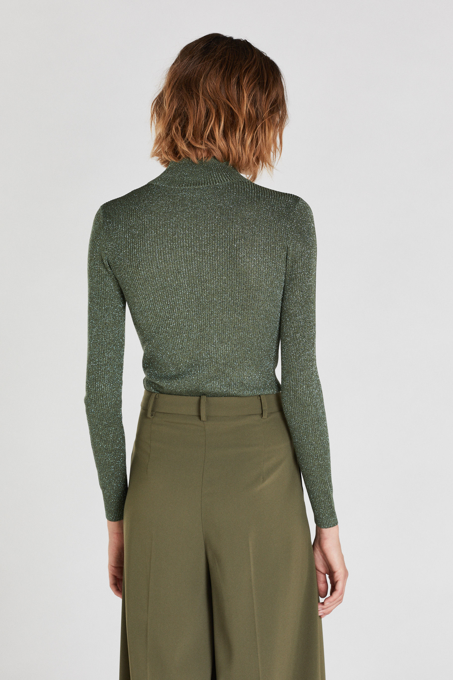 green lurex jumper