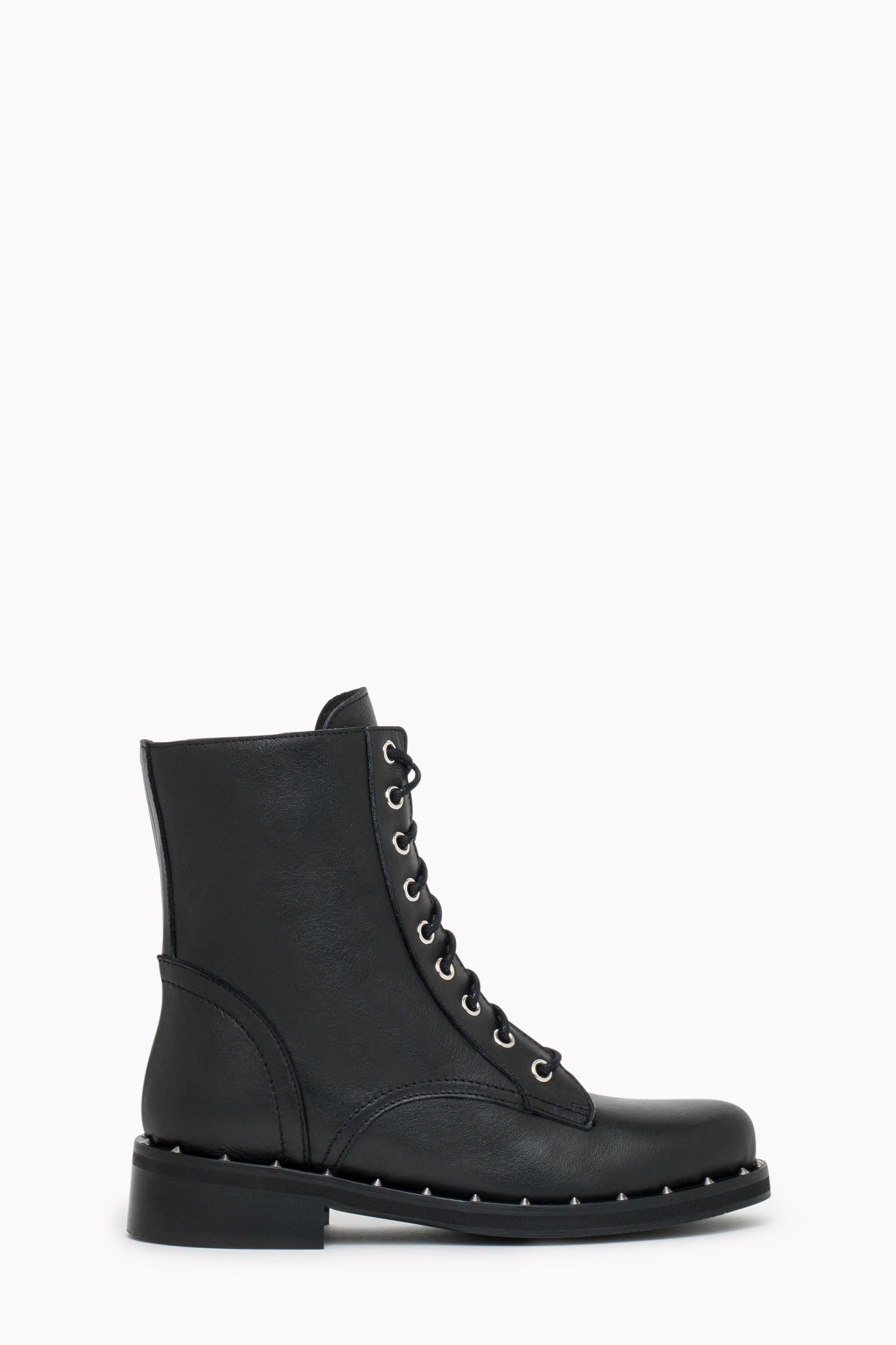 leather lace up biker boots