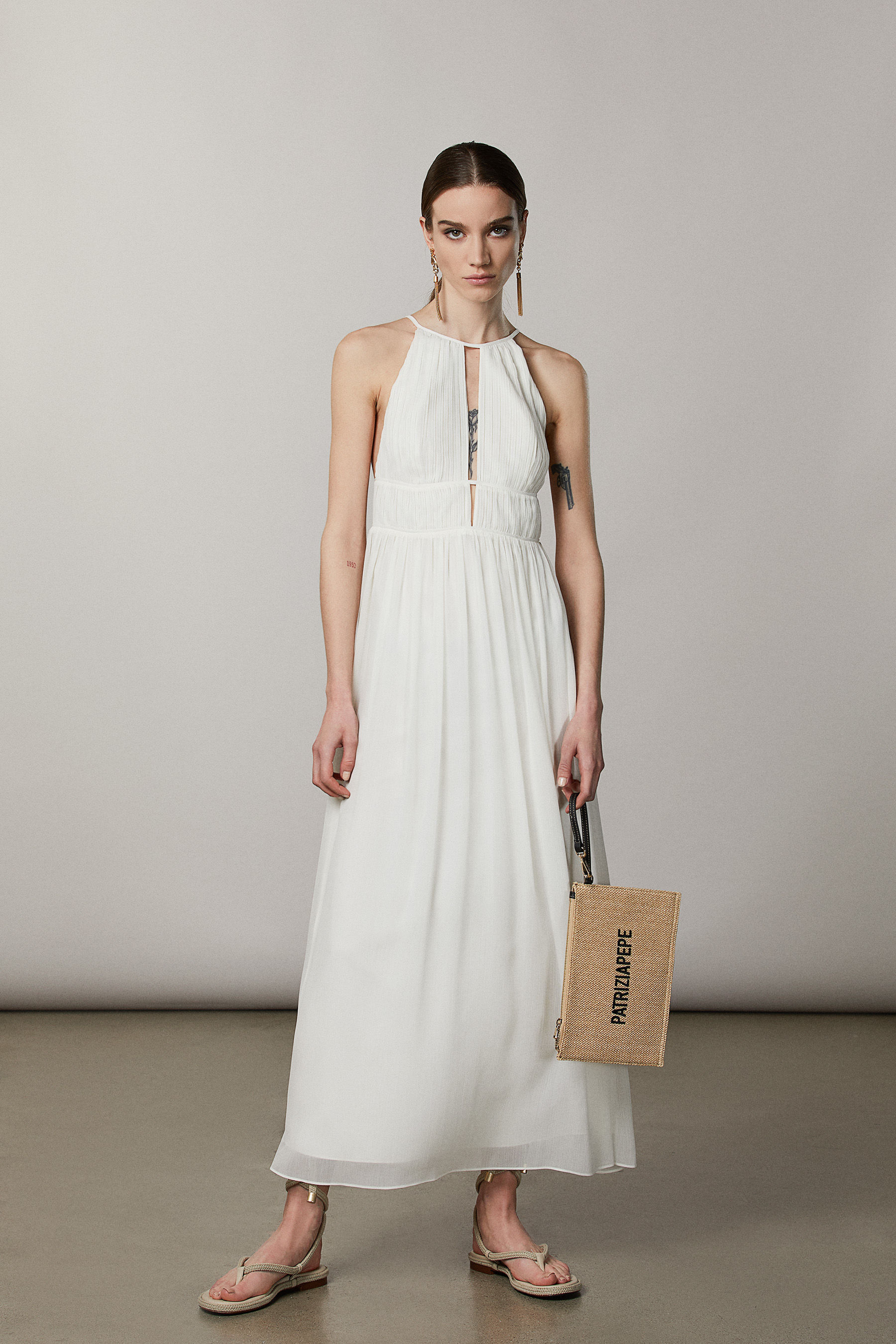 Abito plissettato senza maniche