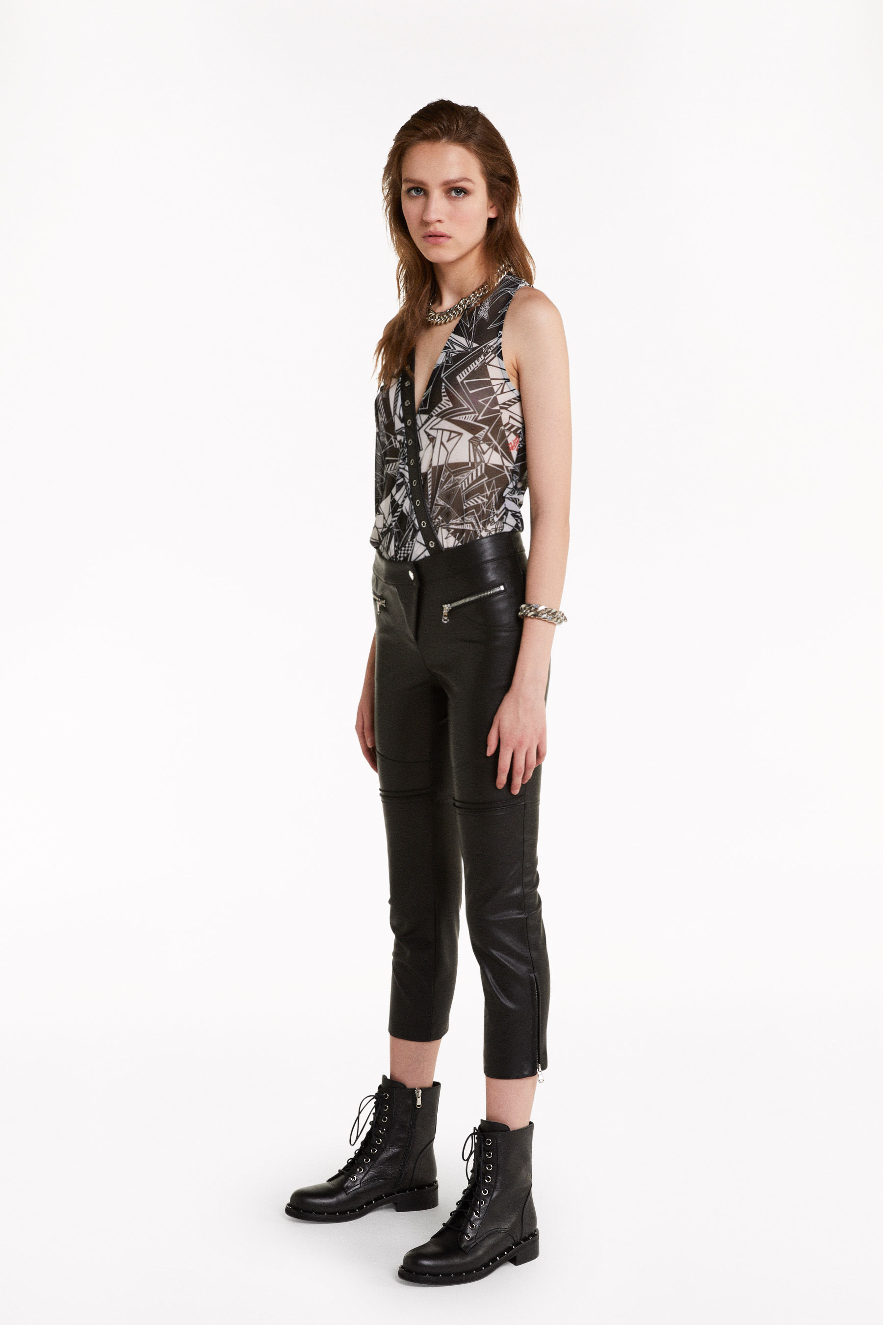 faux leather cropped leggings