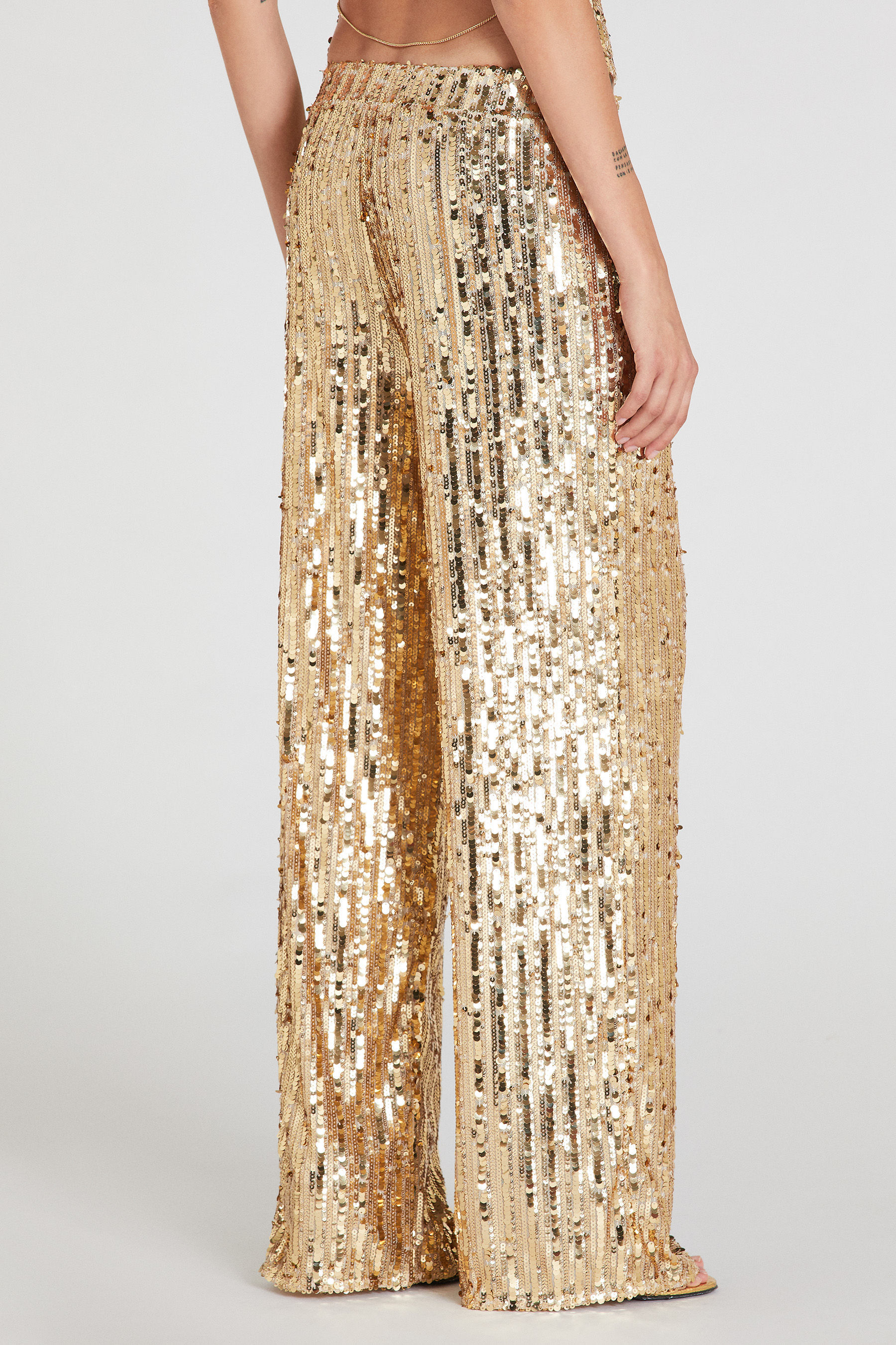 gold sequin pantsuit