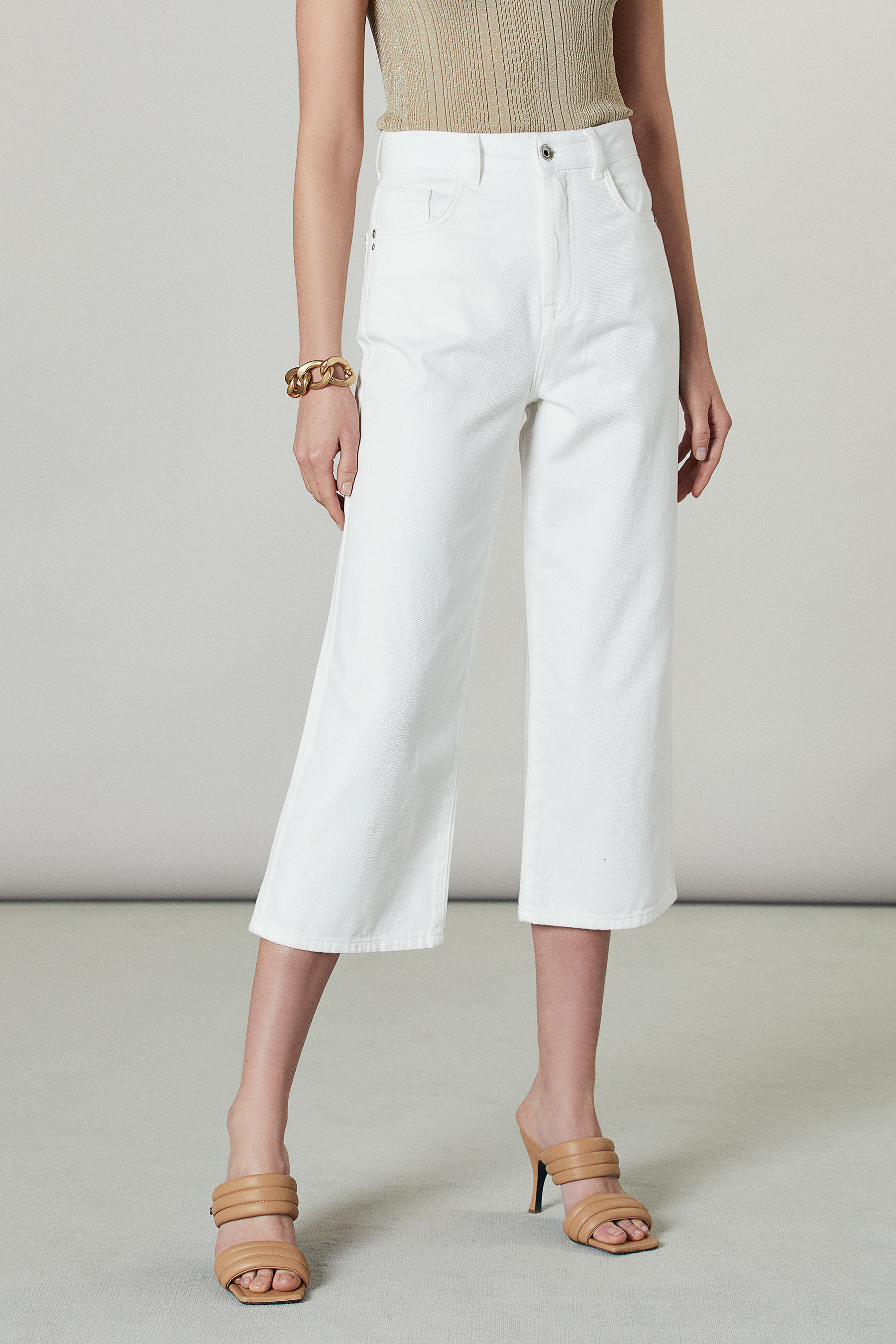 Pantalone bull denim Bianco donna | Patrizia Pepe