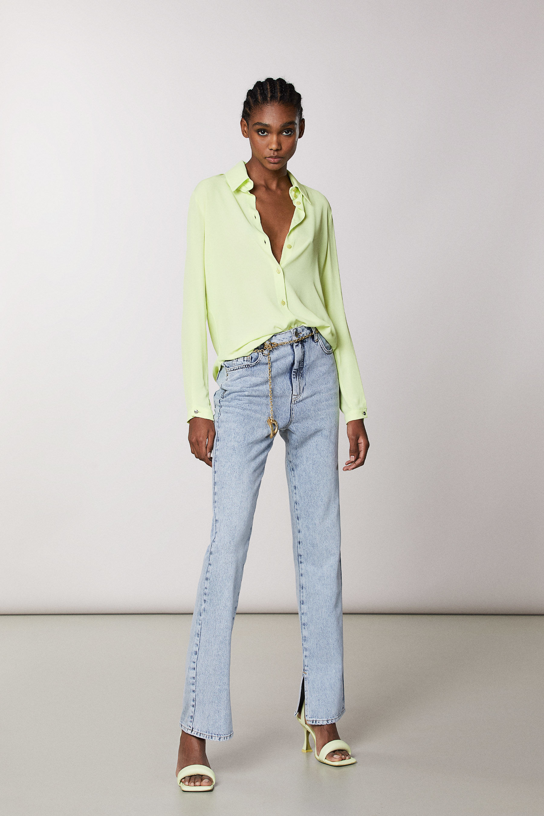 High waisted Jeans with hem slits | Patrizia Pepe