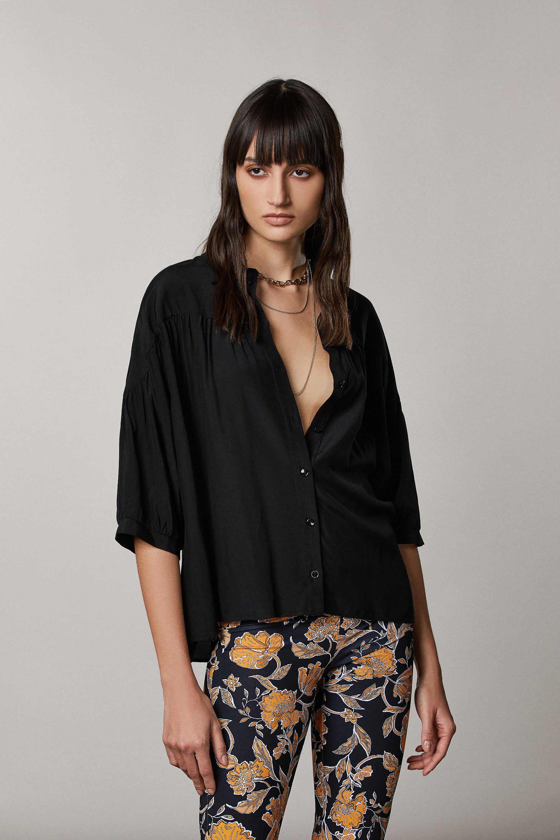 Camicia over in viscosa