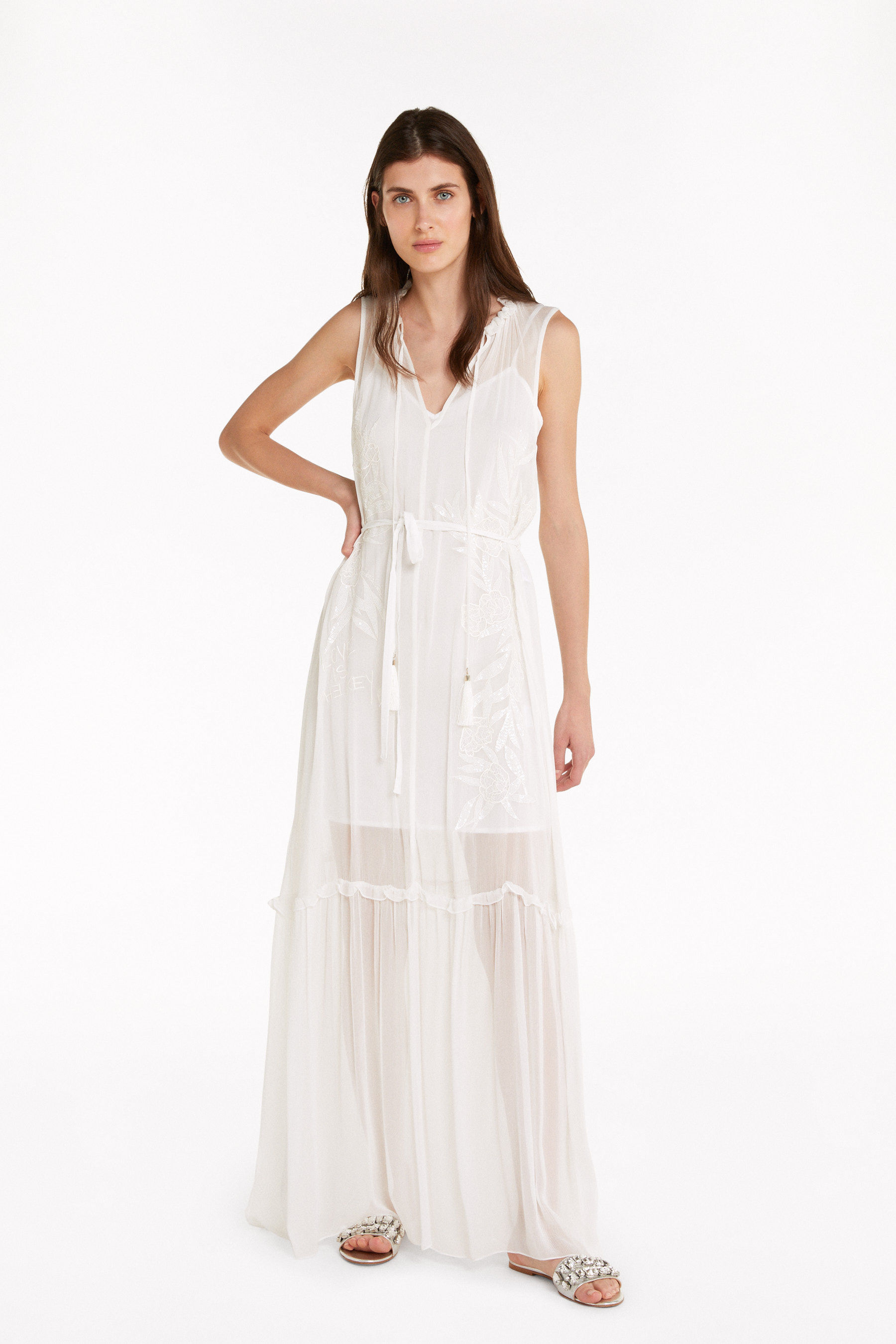 Long embroidered dress | Patrizia Pepe