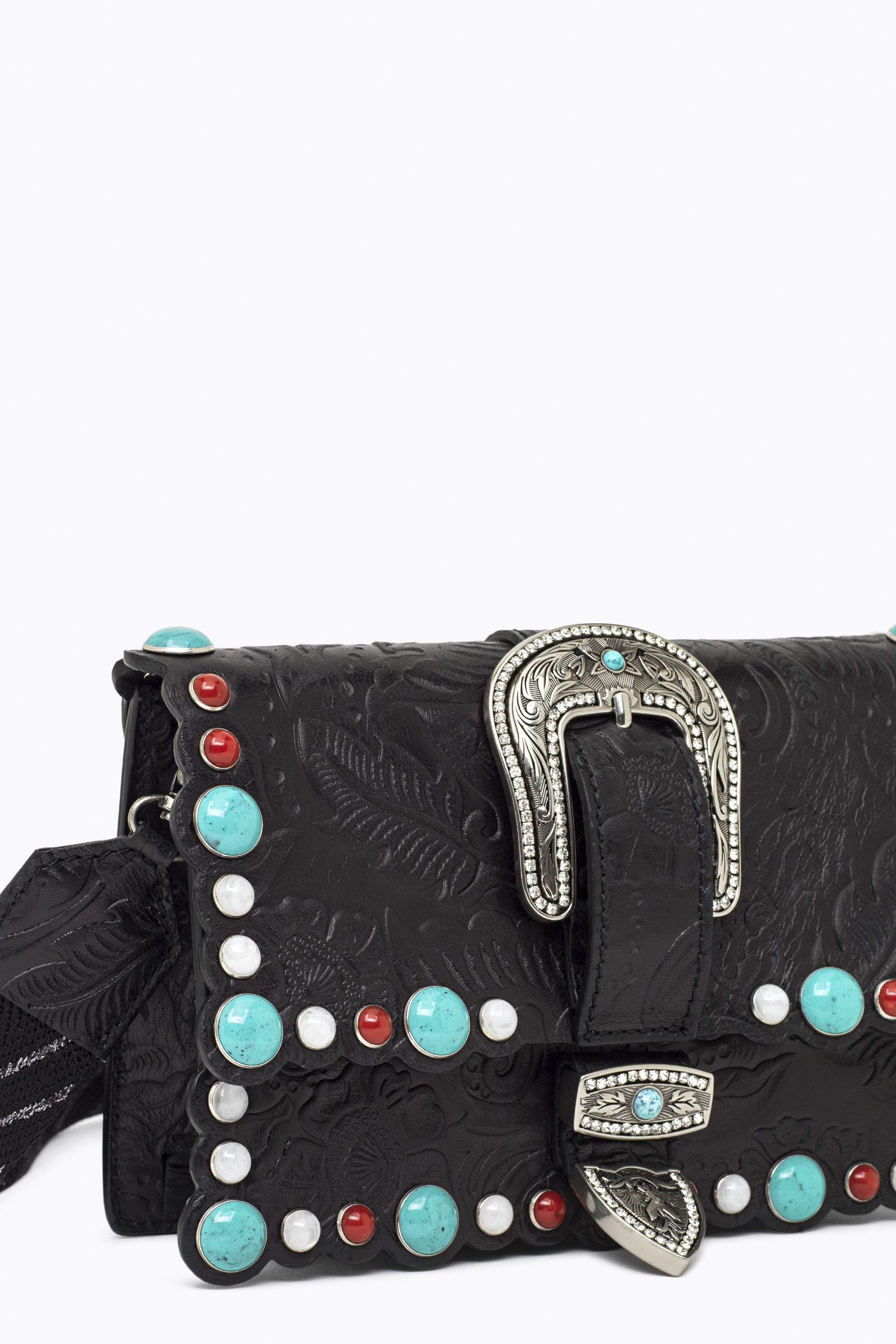 Piping mini bag with buckle