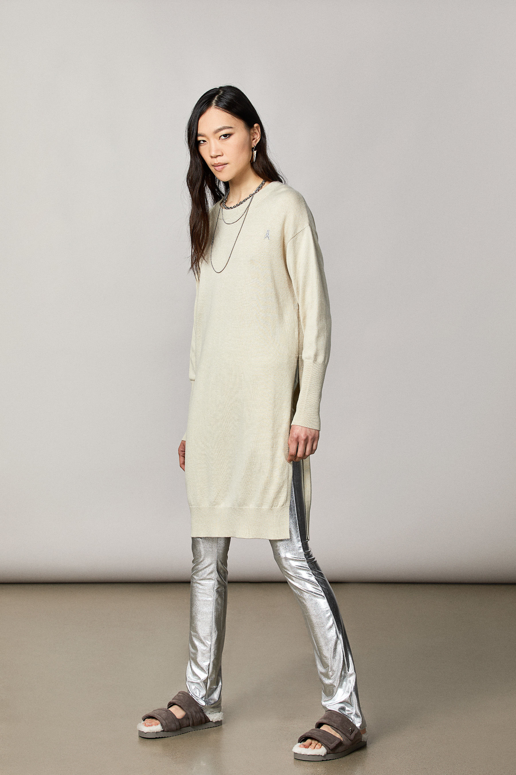 Leggings in jersey laminato