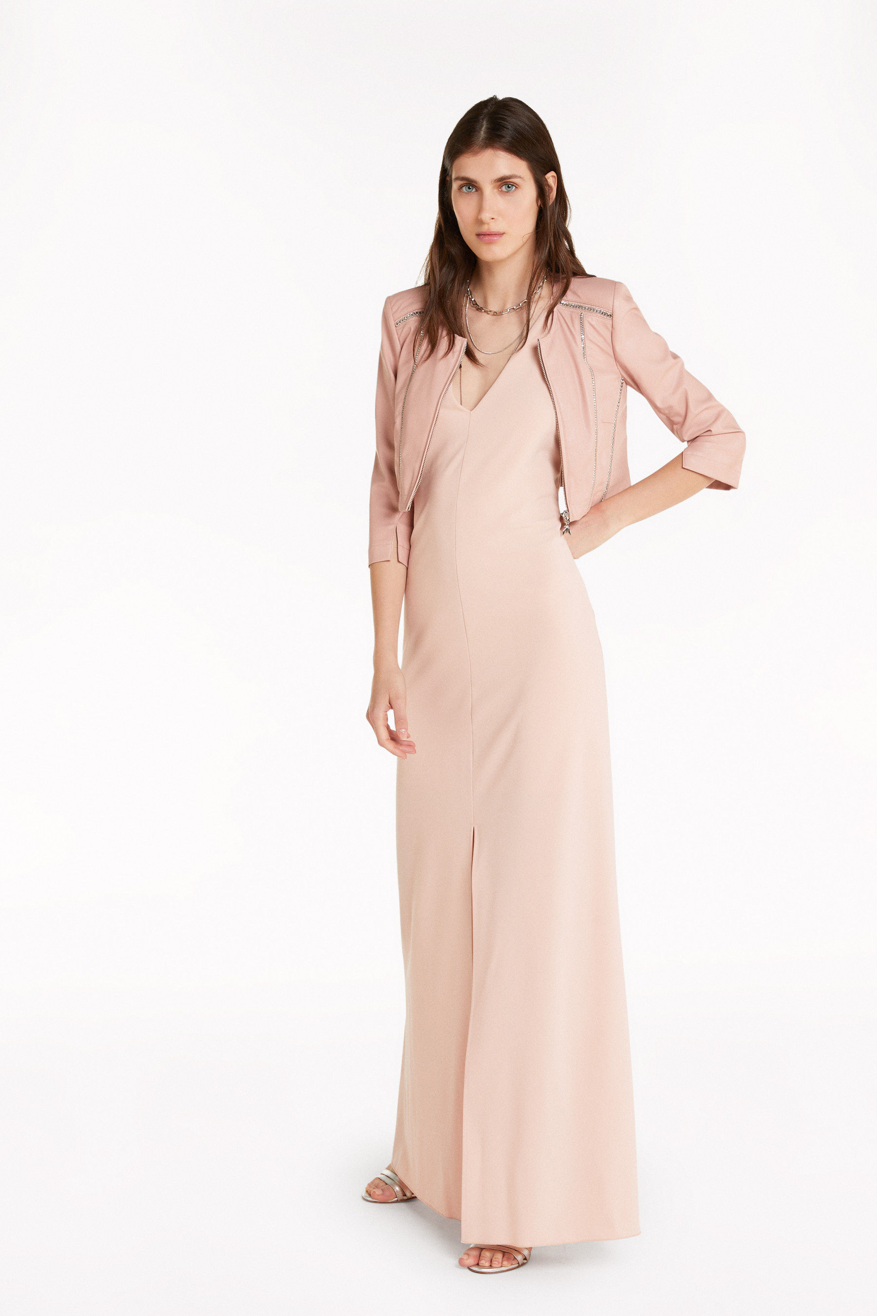 embellished faux leather jacket