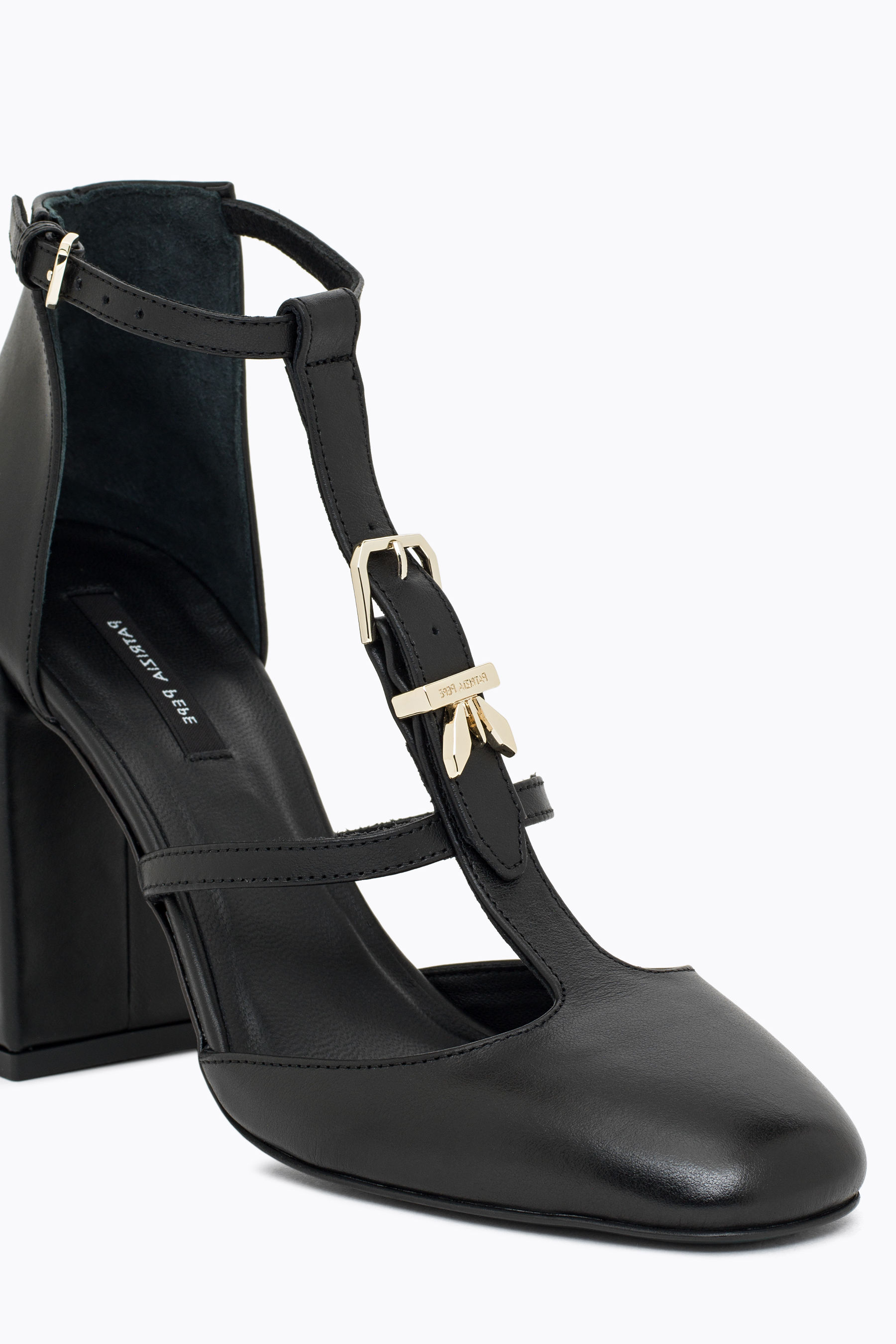 leather t strap shoes