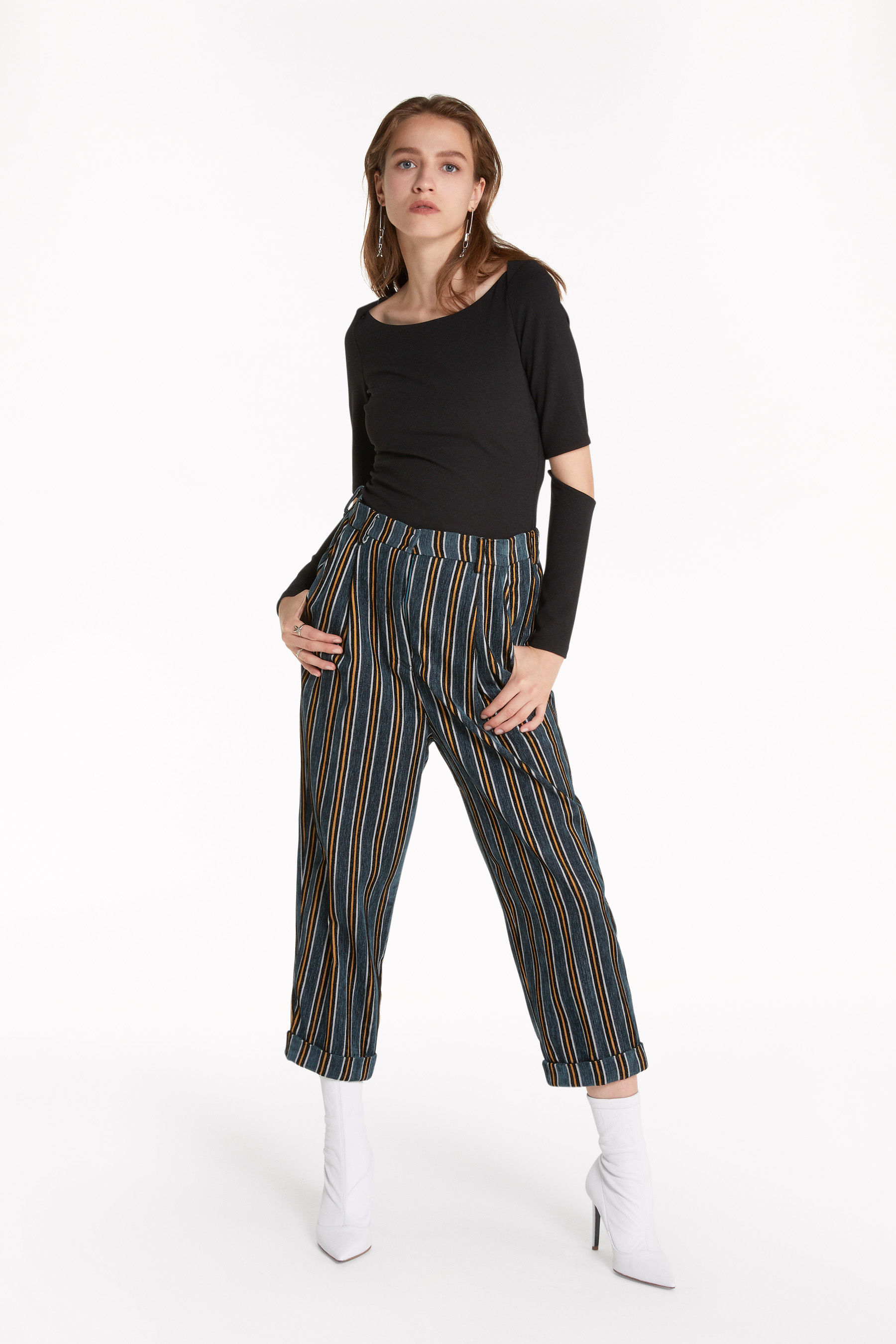 baggy striped trousers