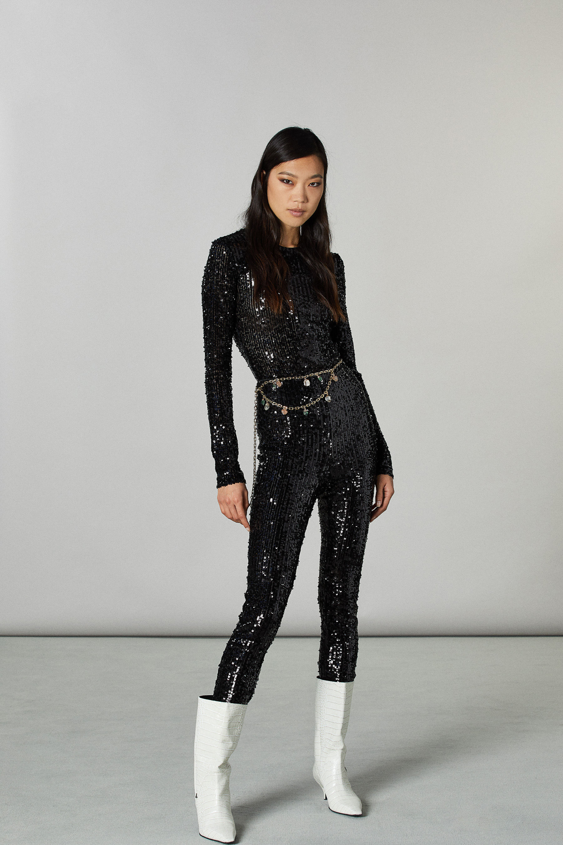 black sequins leggings