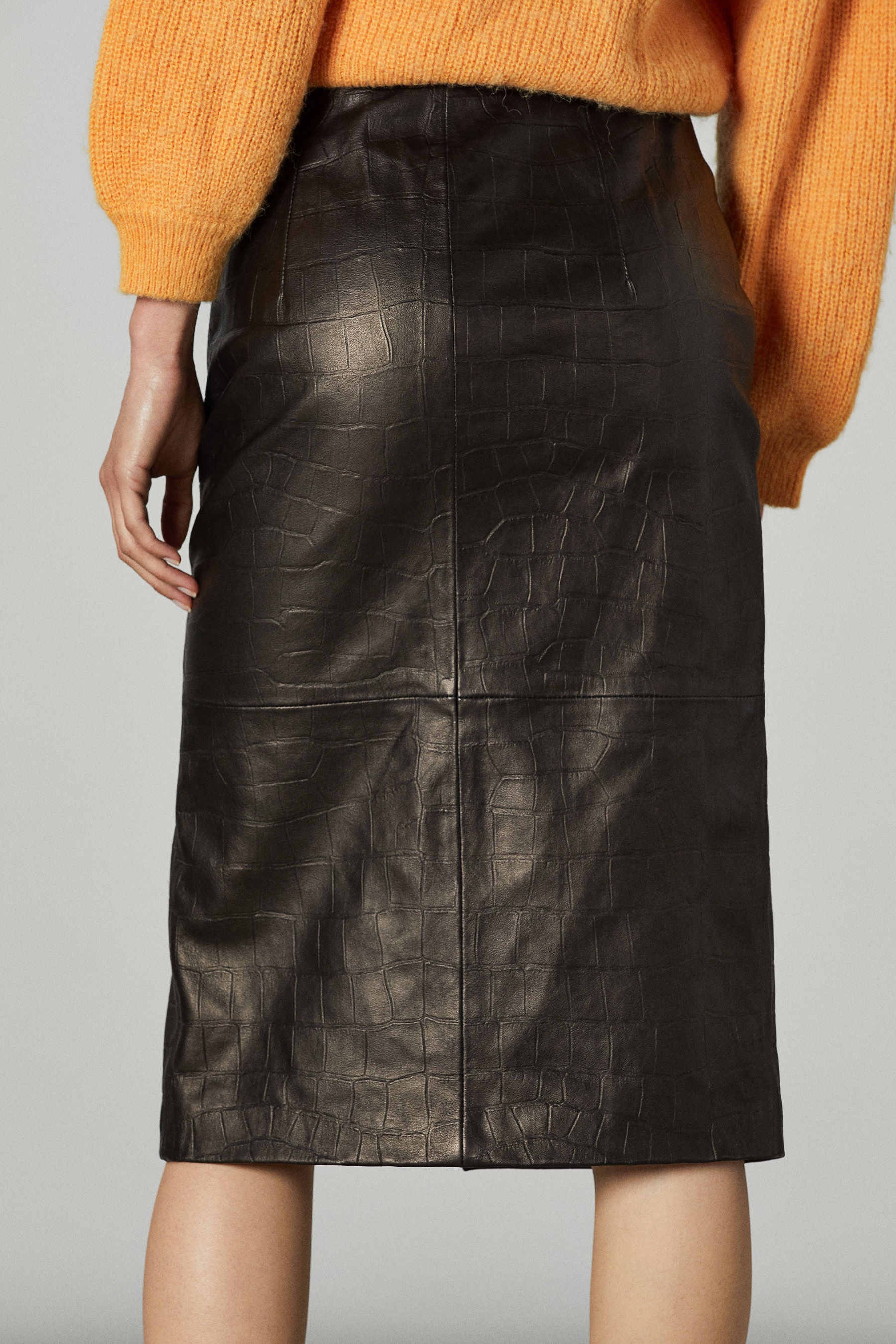 Gonna longuette in pelle | Patrizia Pepe