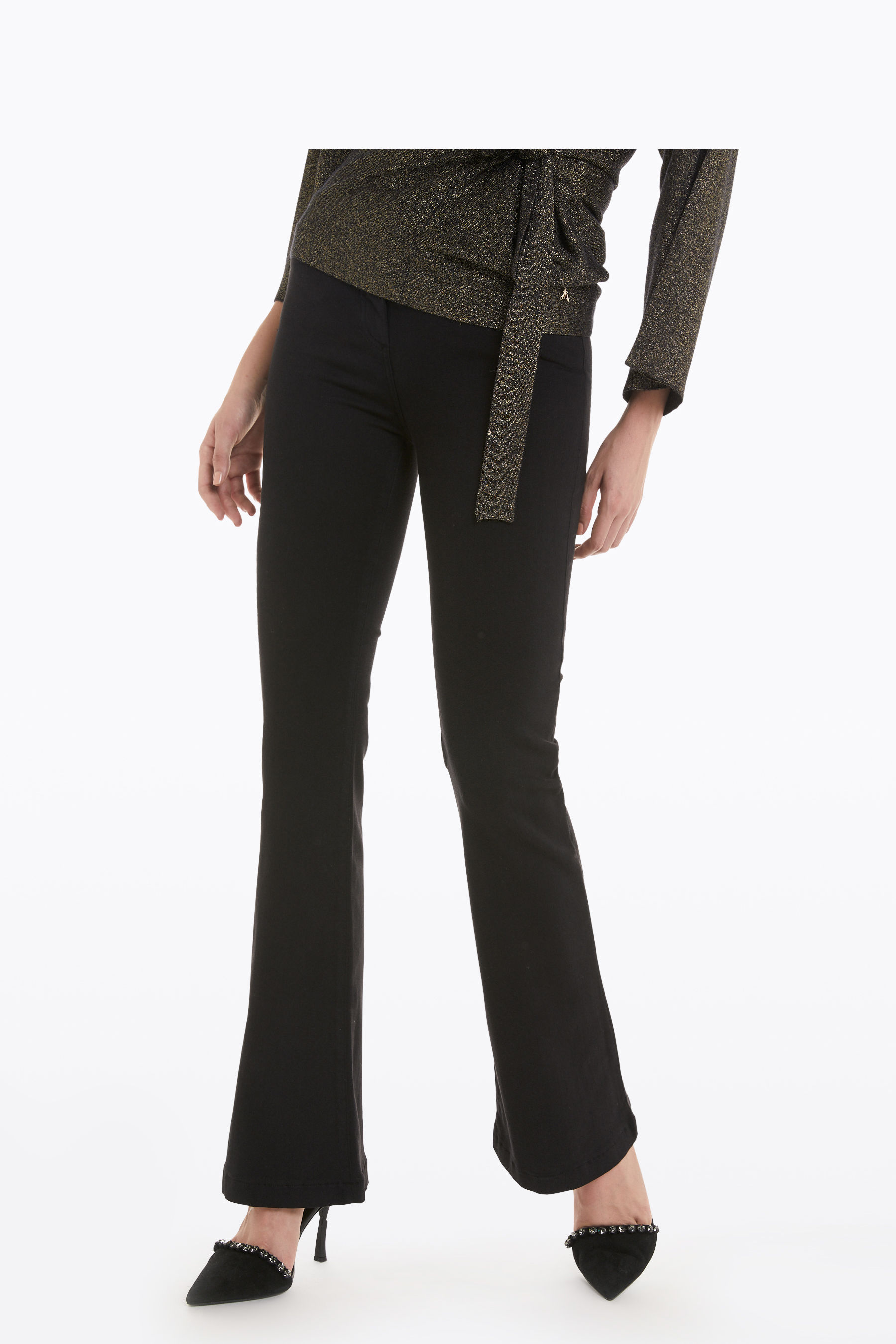 high waisted black flared jeans