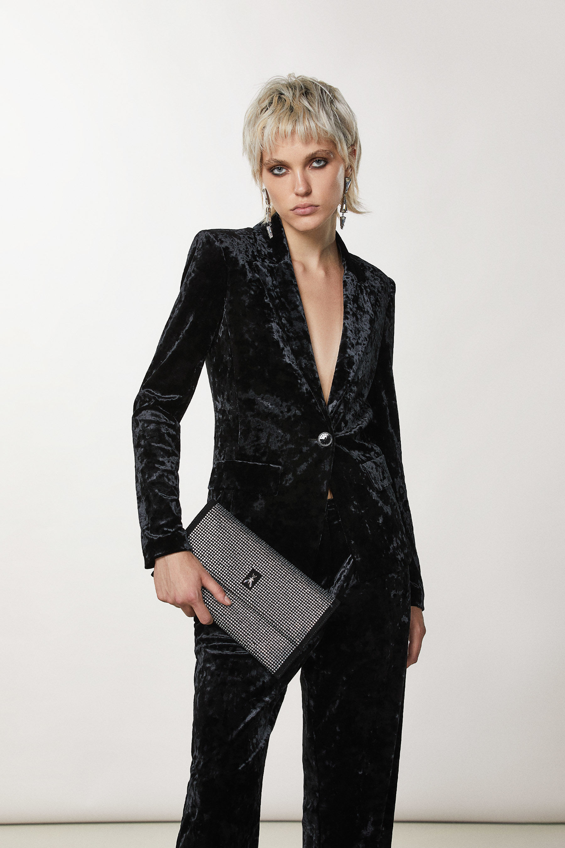 Pochette De Soirée Or à Grosse Boucle Argentée Et Strass