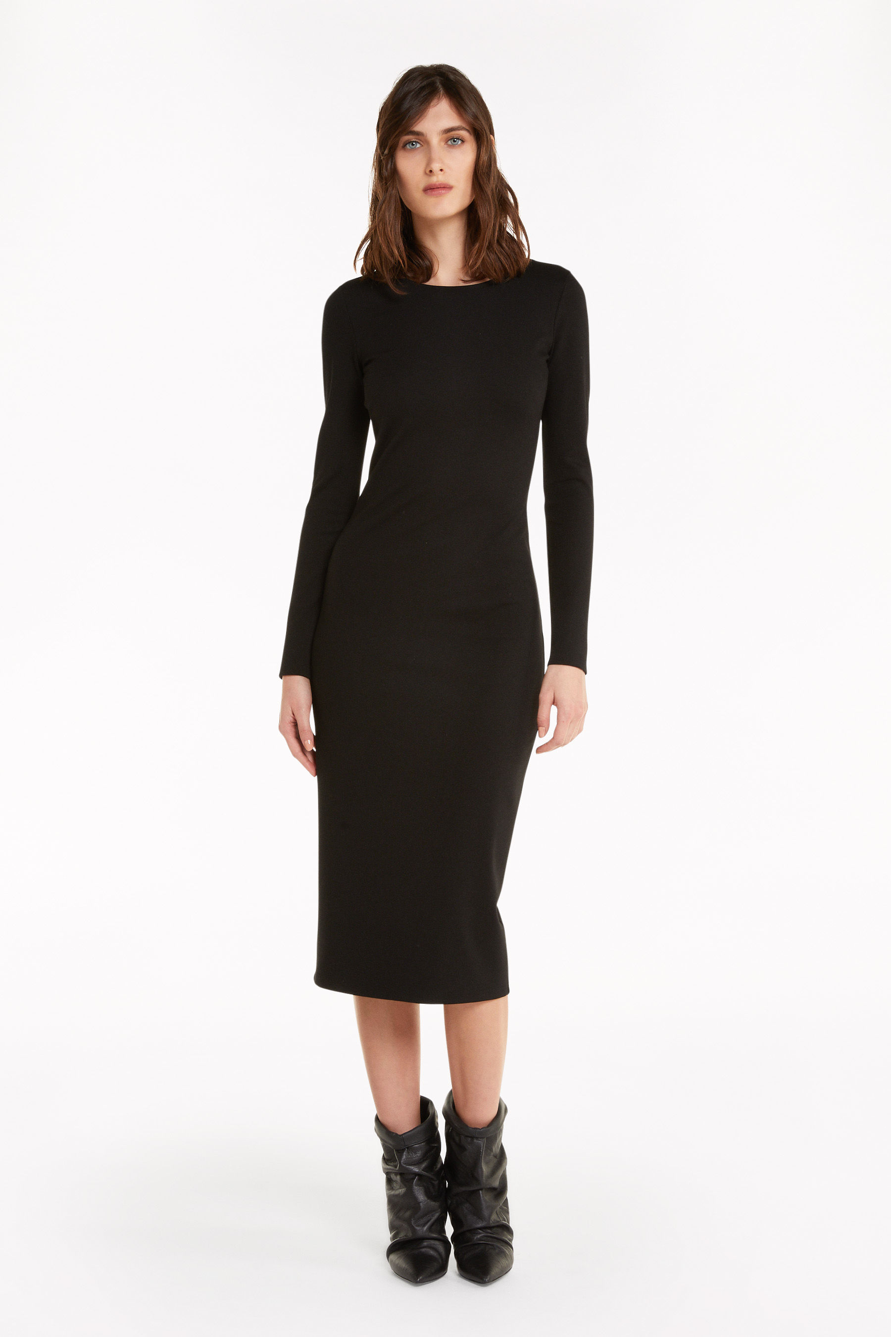Black Milano stitch midi dress | Patrizia Pepe