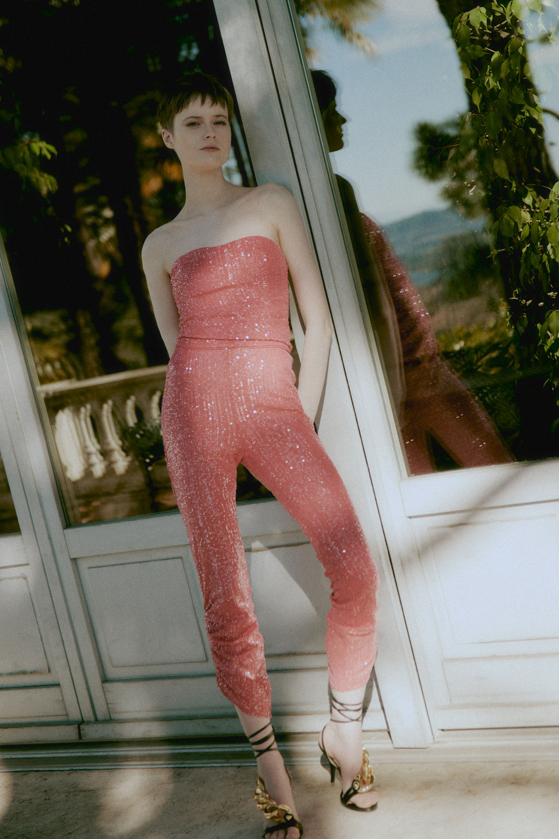 Pantaloni in tulle con paillettes