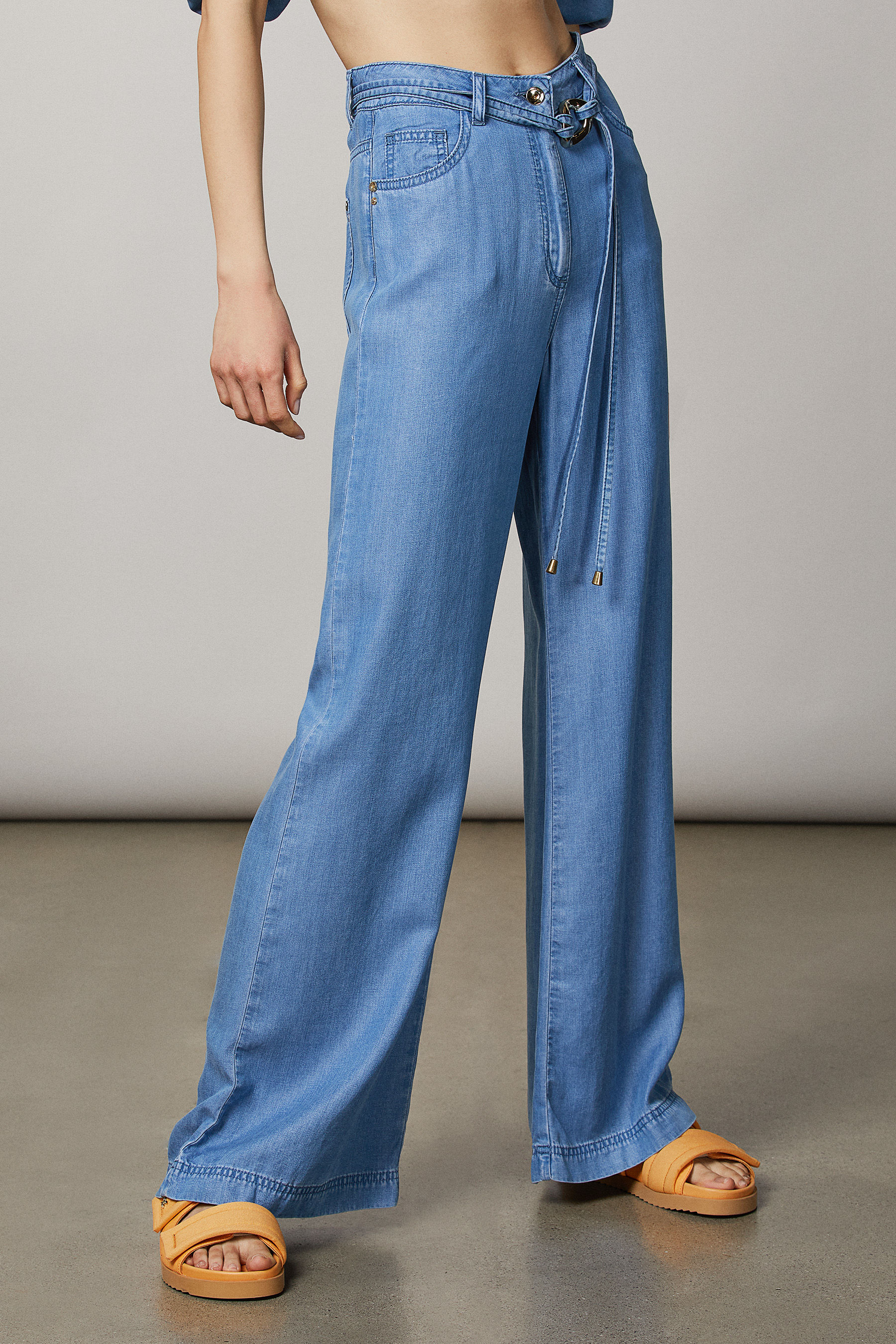 Tencel denim flared pants | Patrizia Pepe
