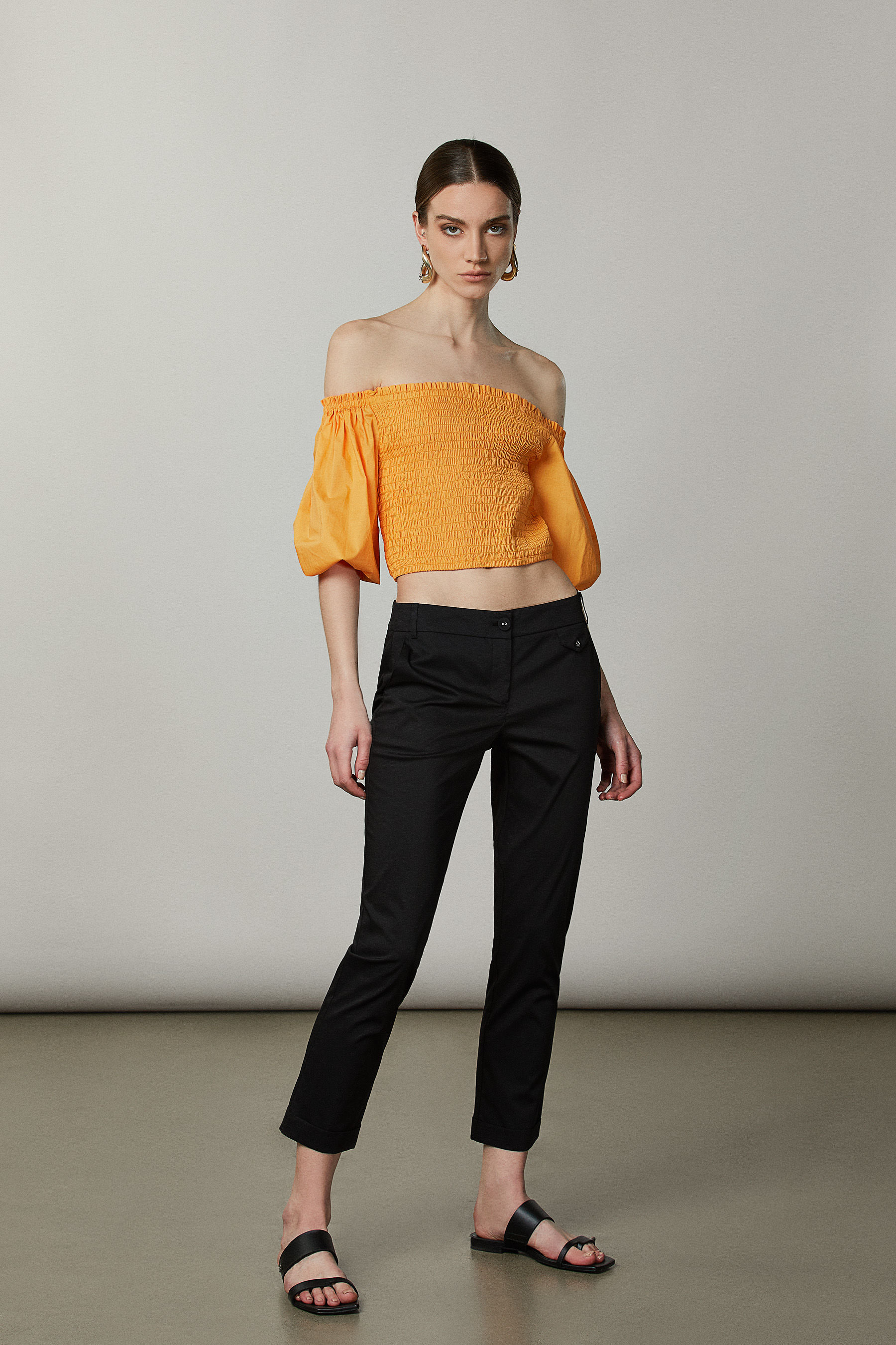 Pantaloni chino in popeline di cotone