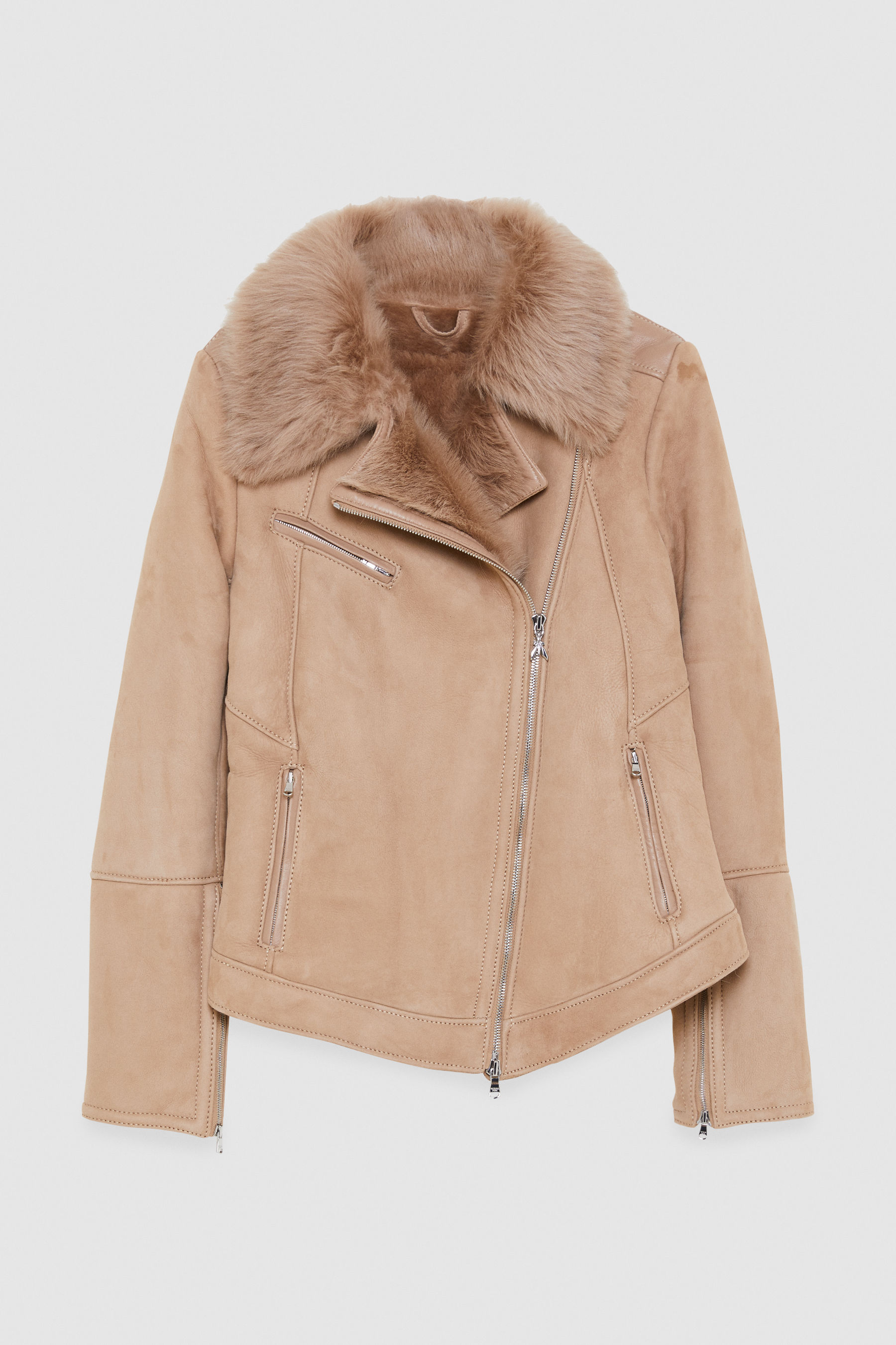 beige shearling jacket