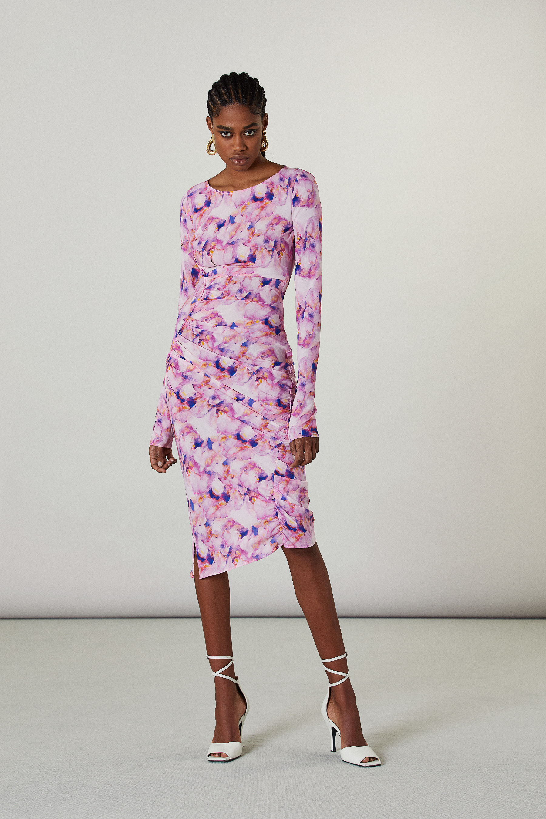 Abito midi tessuto stretch