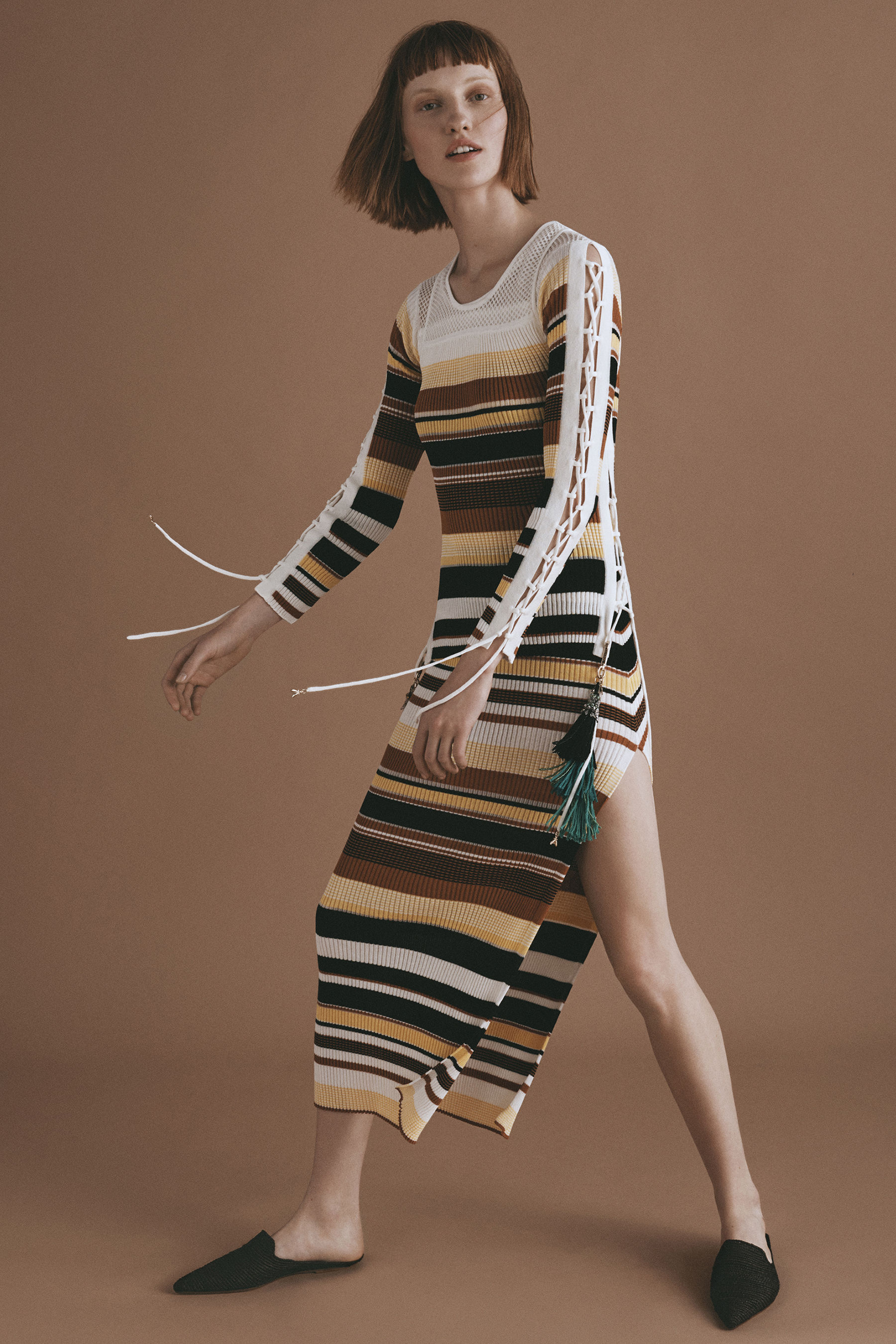 Long dress with woven detail