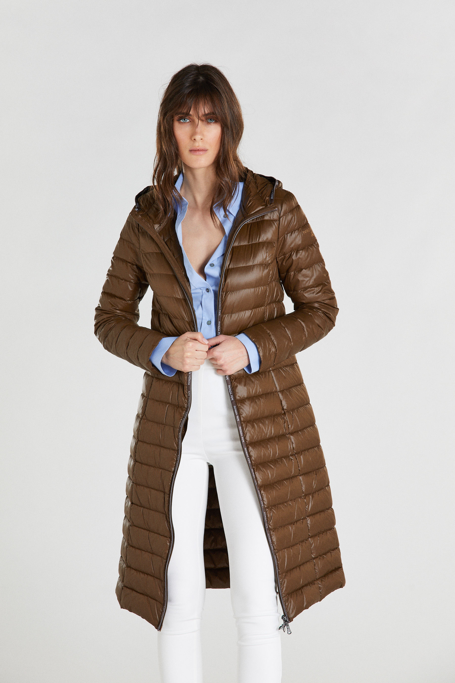 doudoune longue marron