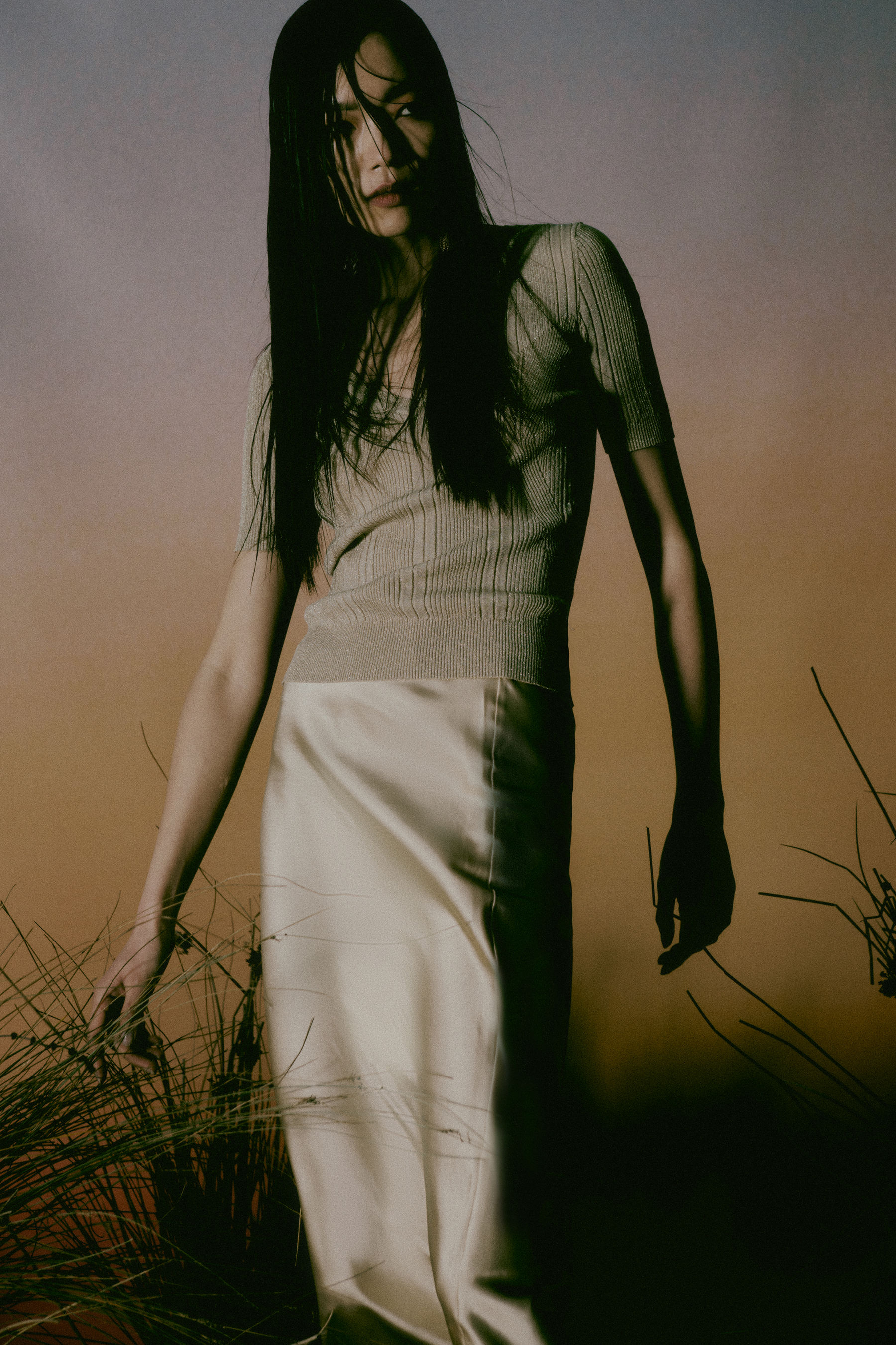 Maglia a costine in lurex ESSENTIAL