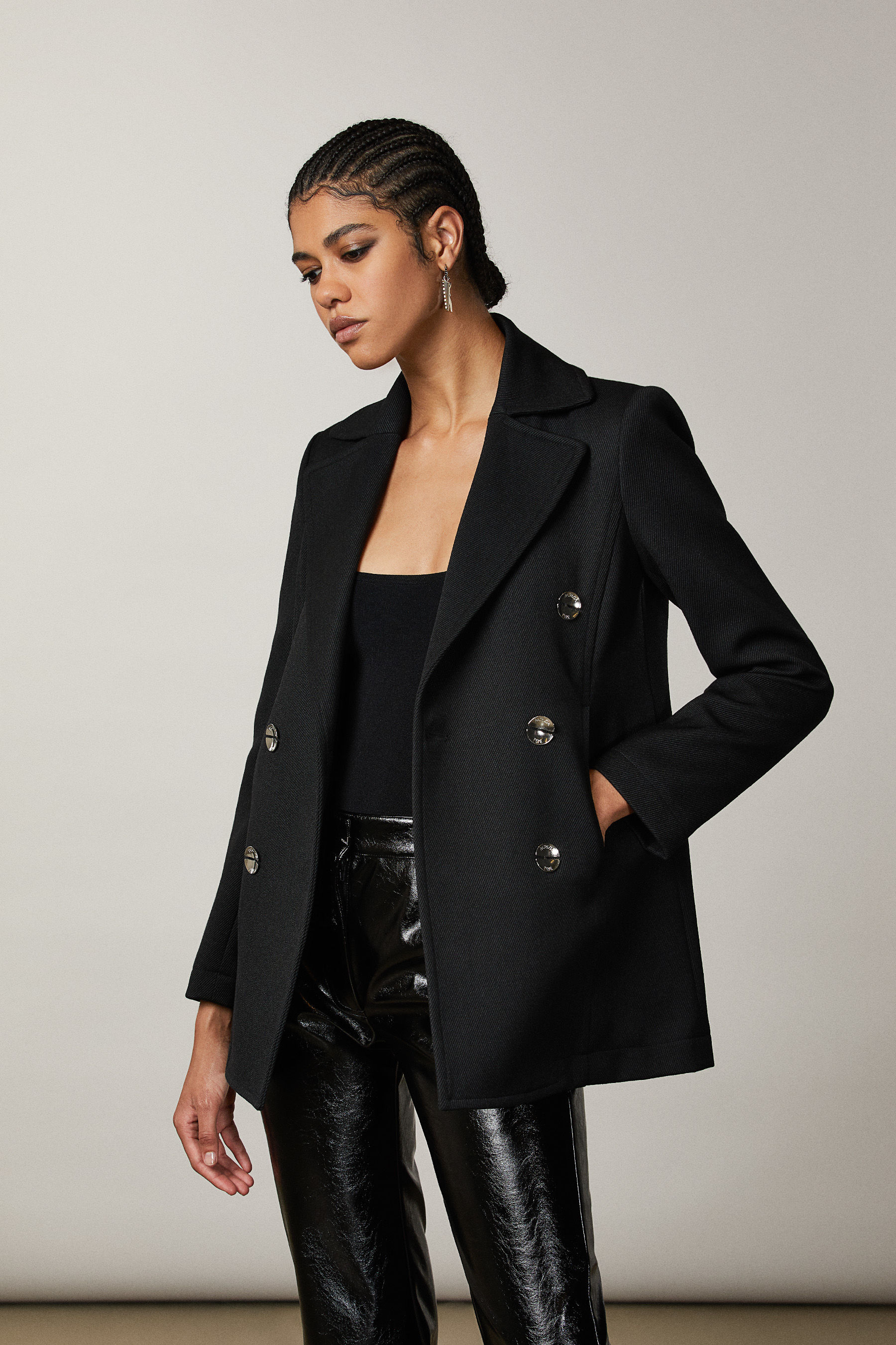 Fashion Coats Wool Coats Patrizia Pepe Wool Coat black elegant 