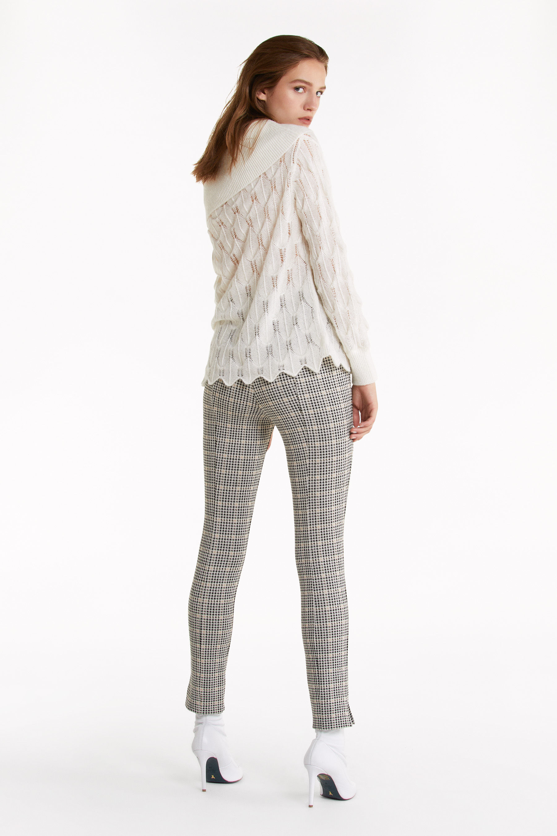 pepe jeans houndstooth knit with logo