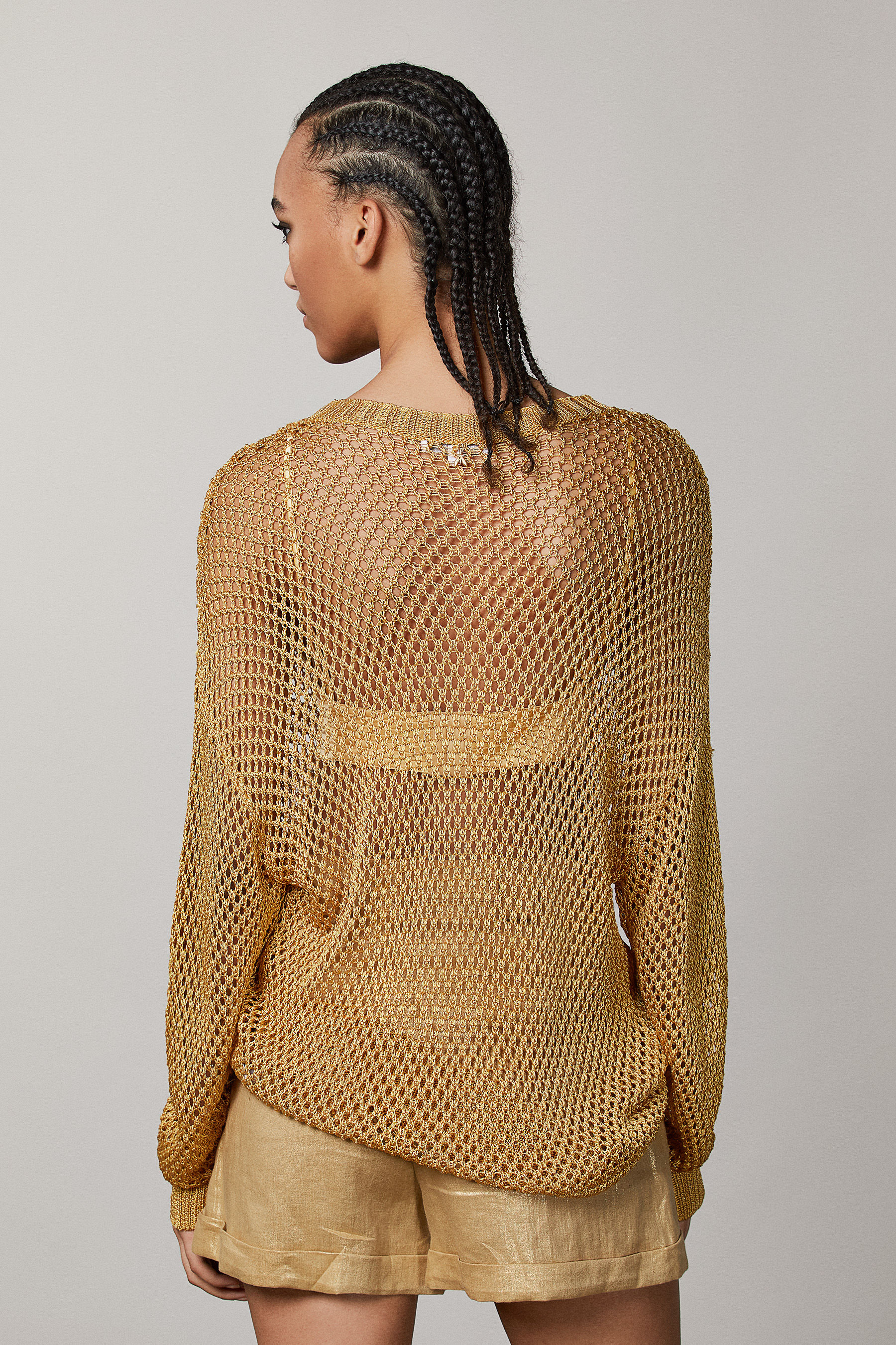 Gold Mesh look sweater | Patrizia Pepe