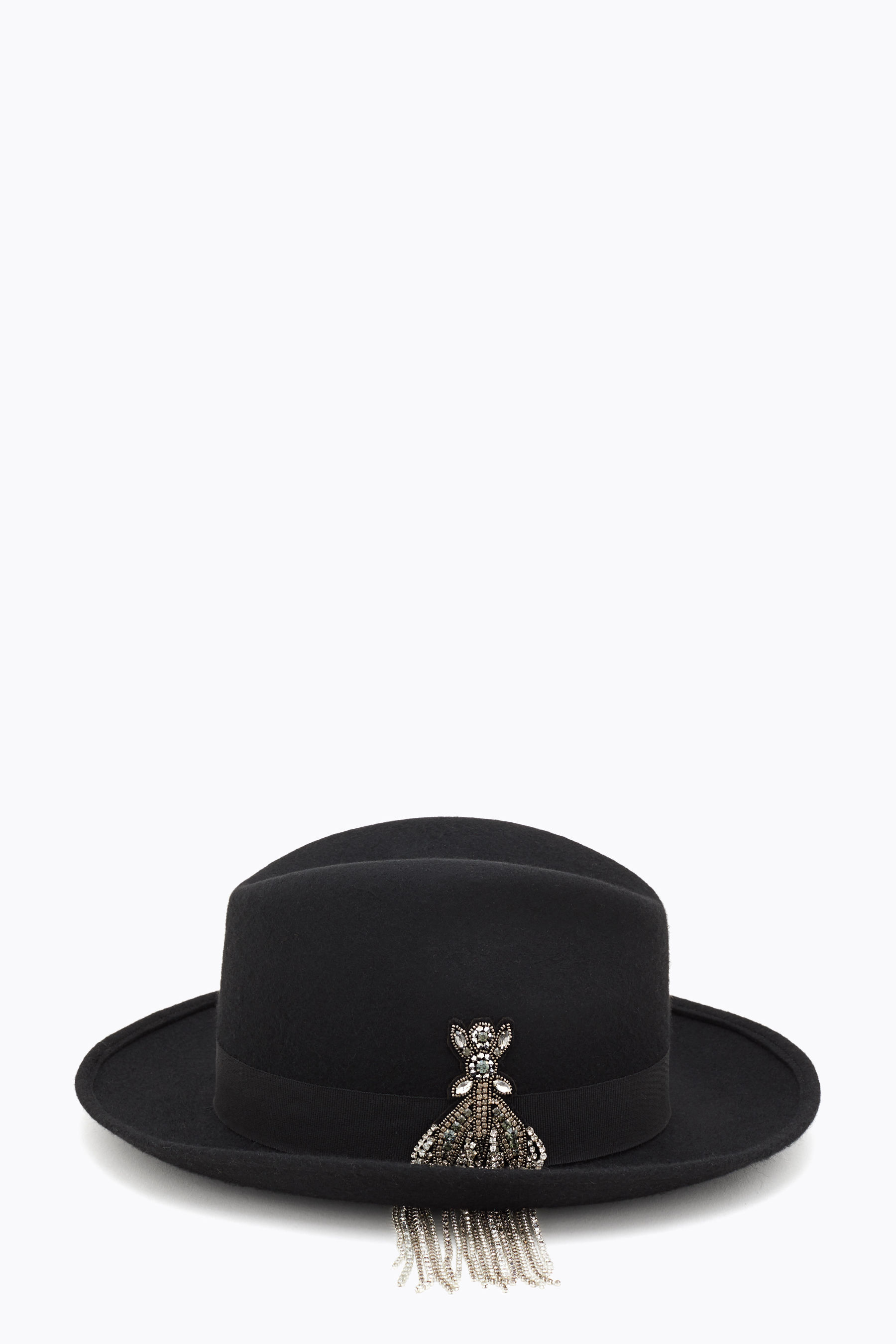 black felt panama hat