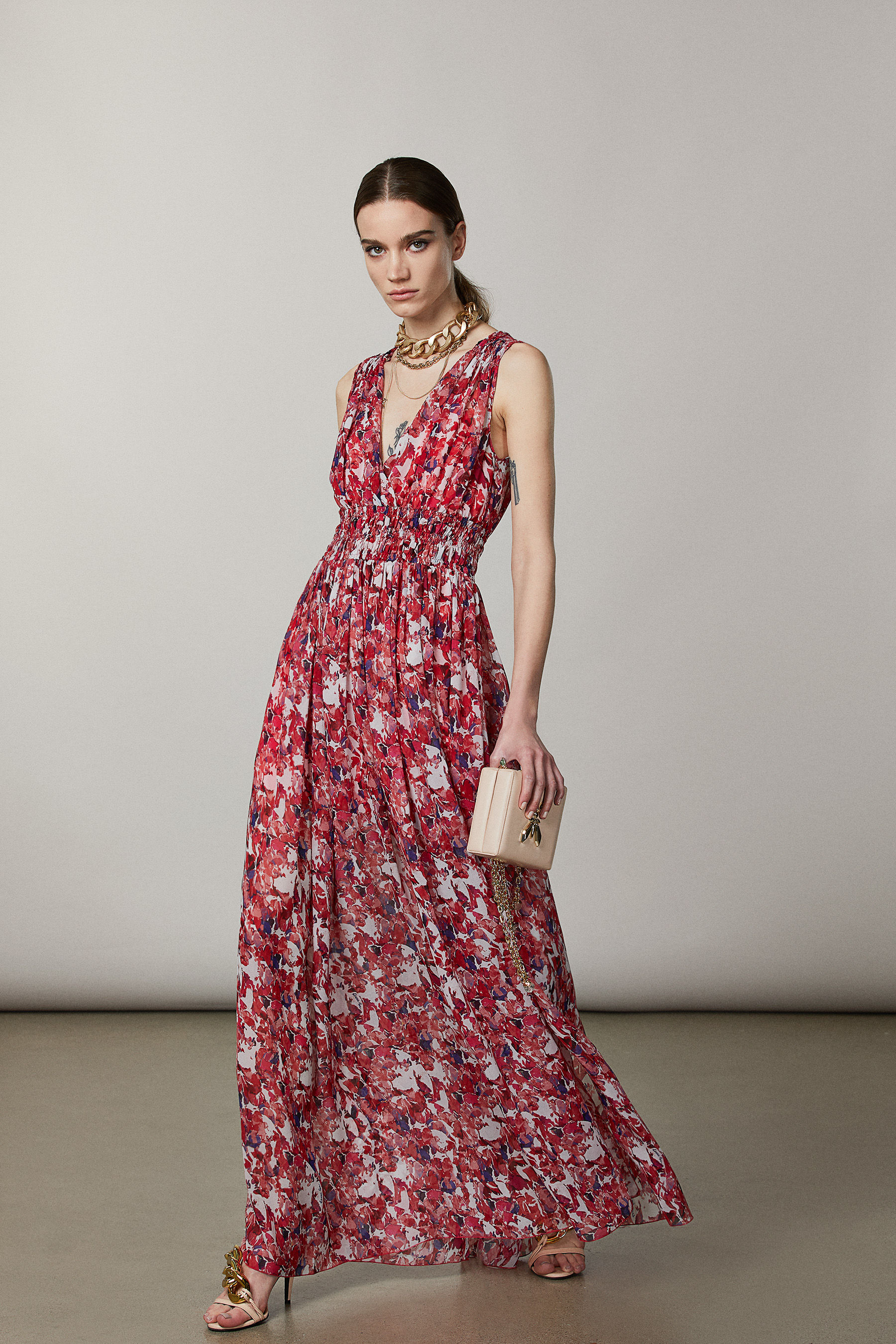 Abito lungo punto smock