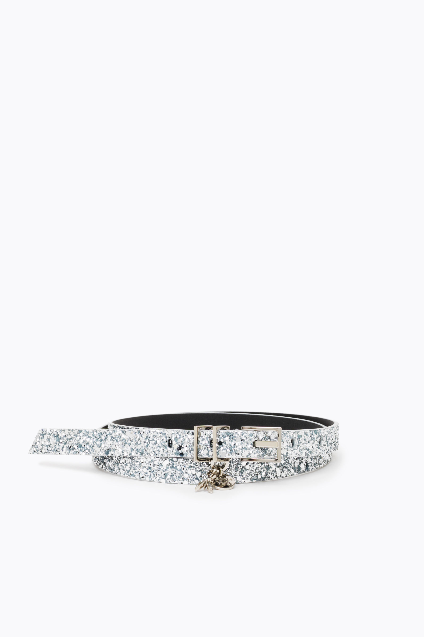 silver glitter belt