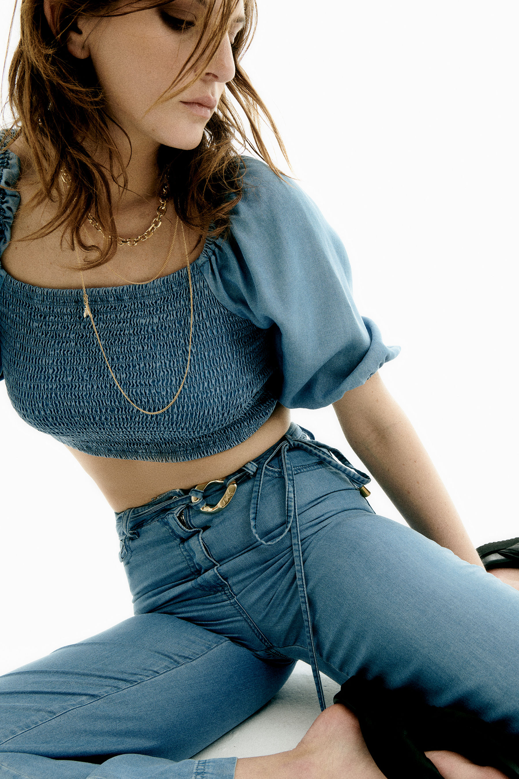 Top cropped denim