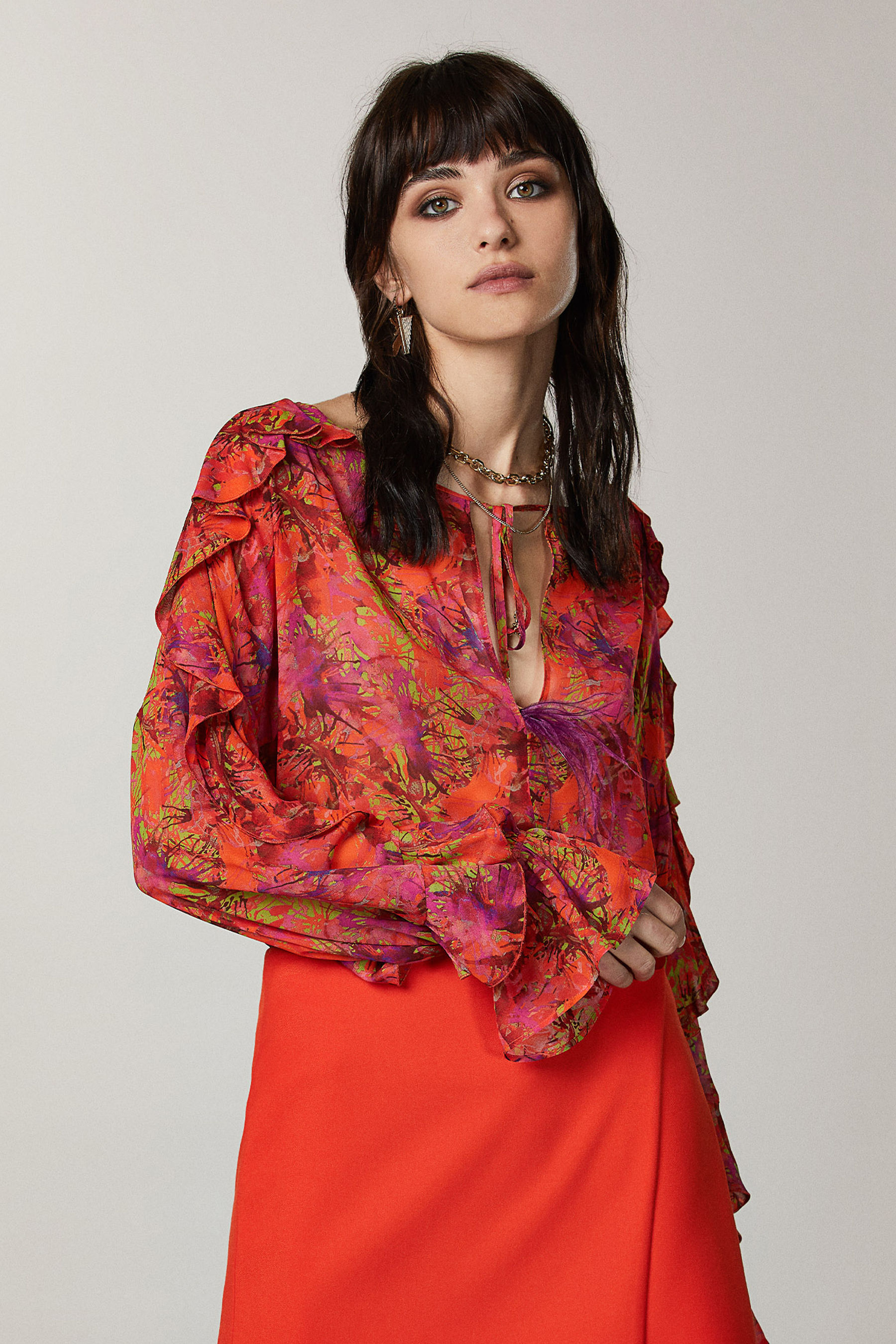 Blusa over con rouches