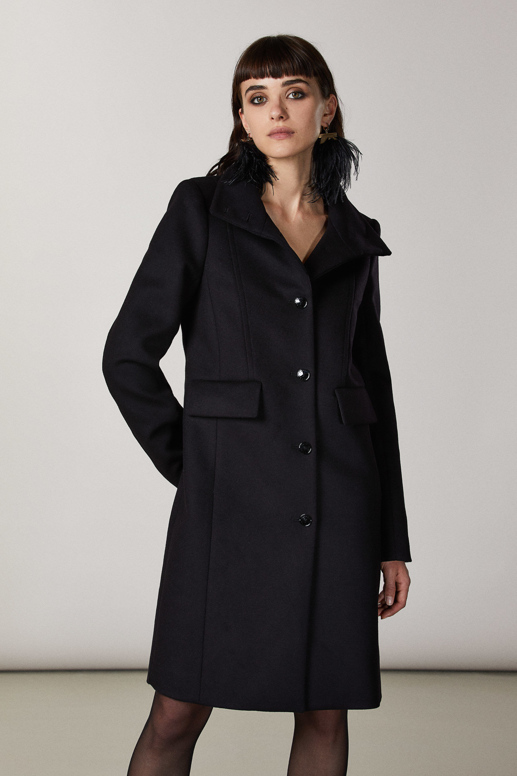 CappottoPatrizia Pepe in Cotone di colore Nero Donna Abbigliamento da Cappotti da Giacconi e cappotti corti 