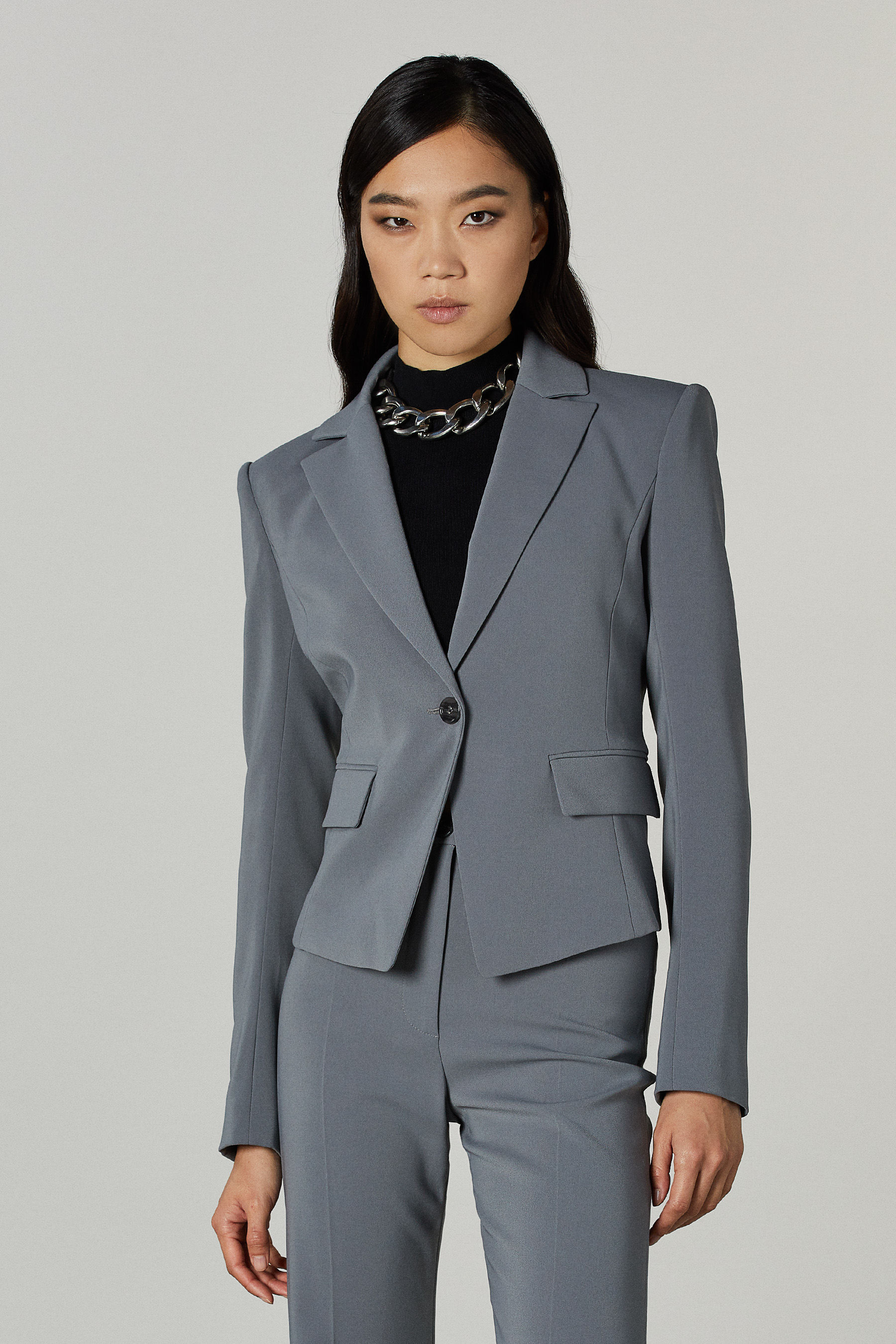 grey blazer suit