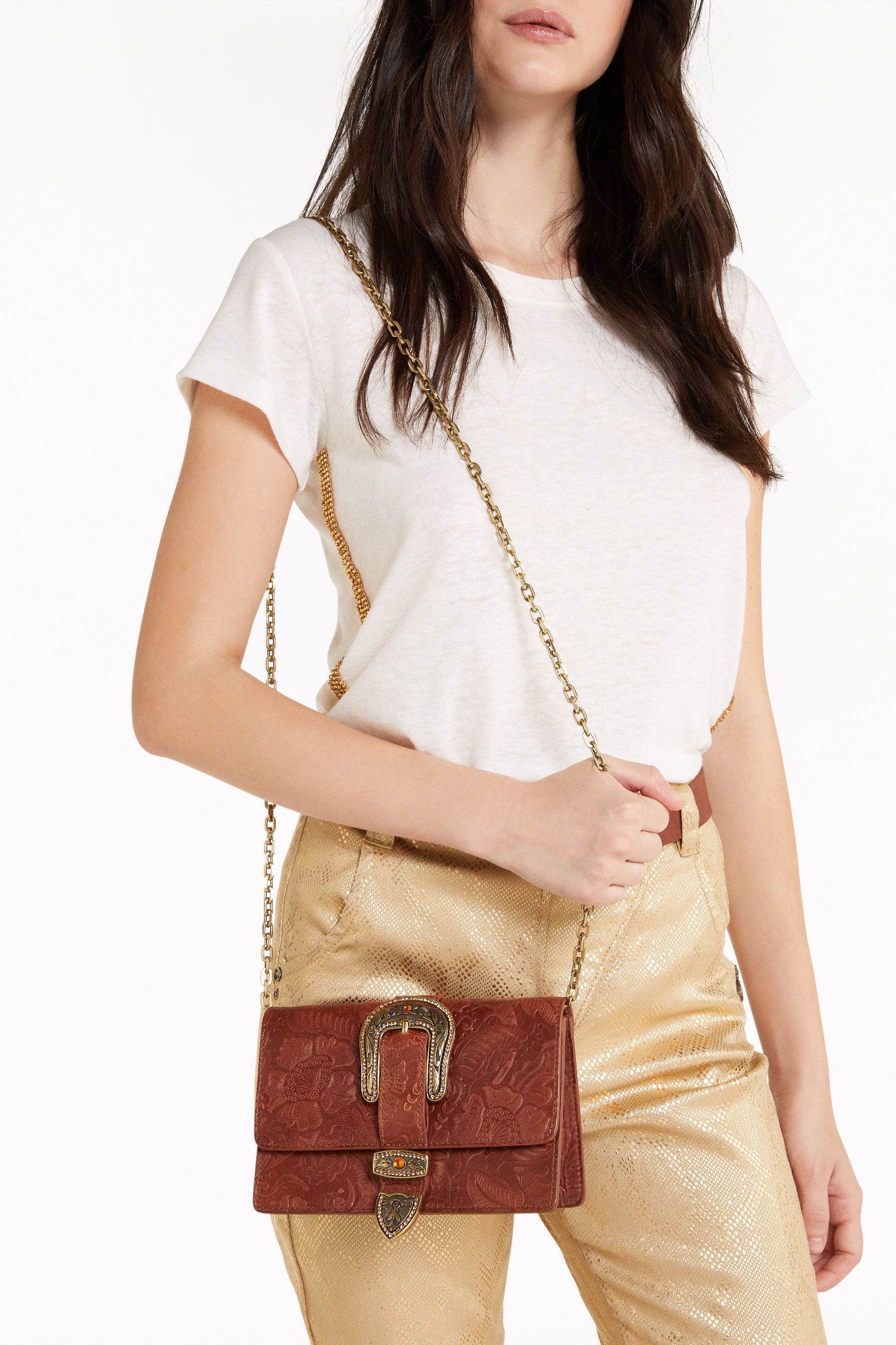 Piping mini bag with buckle